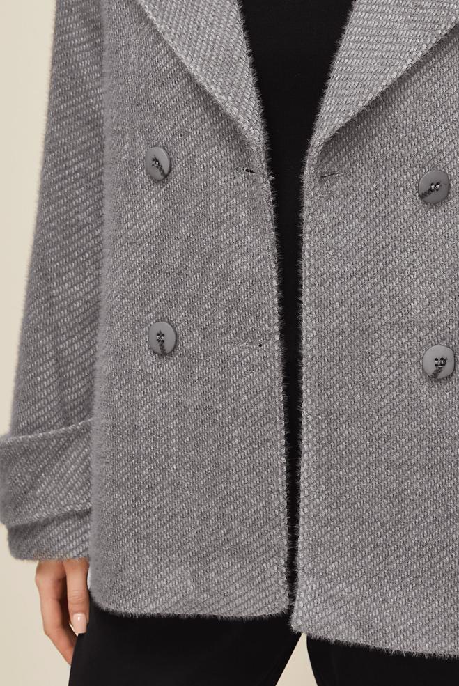 Vêtements hijab GRIS MANTEAU CACHET 90618 - ALVİNA