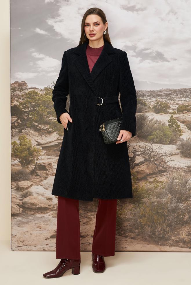 Tesettür giyim SİYAH 90620 8676 KABAN 38-46 TEK42 - ALVİNA