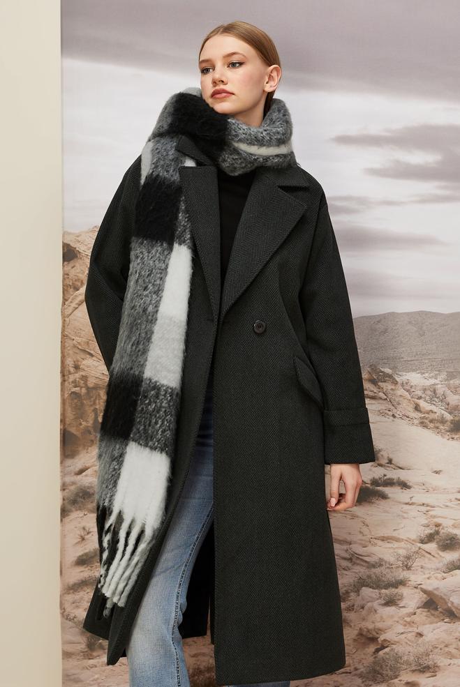 Vêtements hijab NOIR MANTEAU CACHE 90622 - ALVİNA