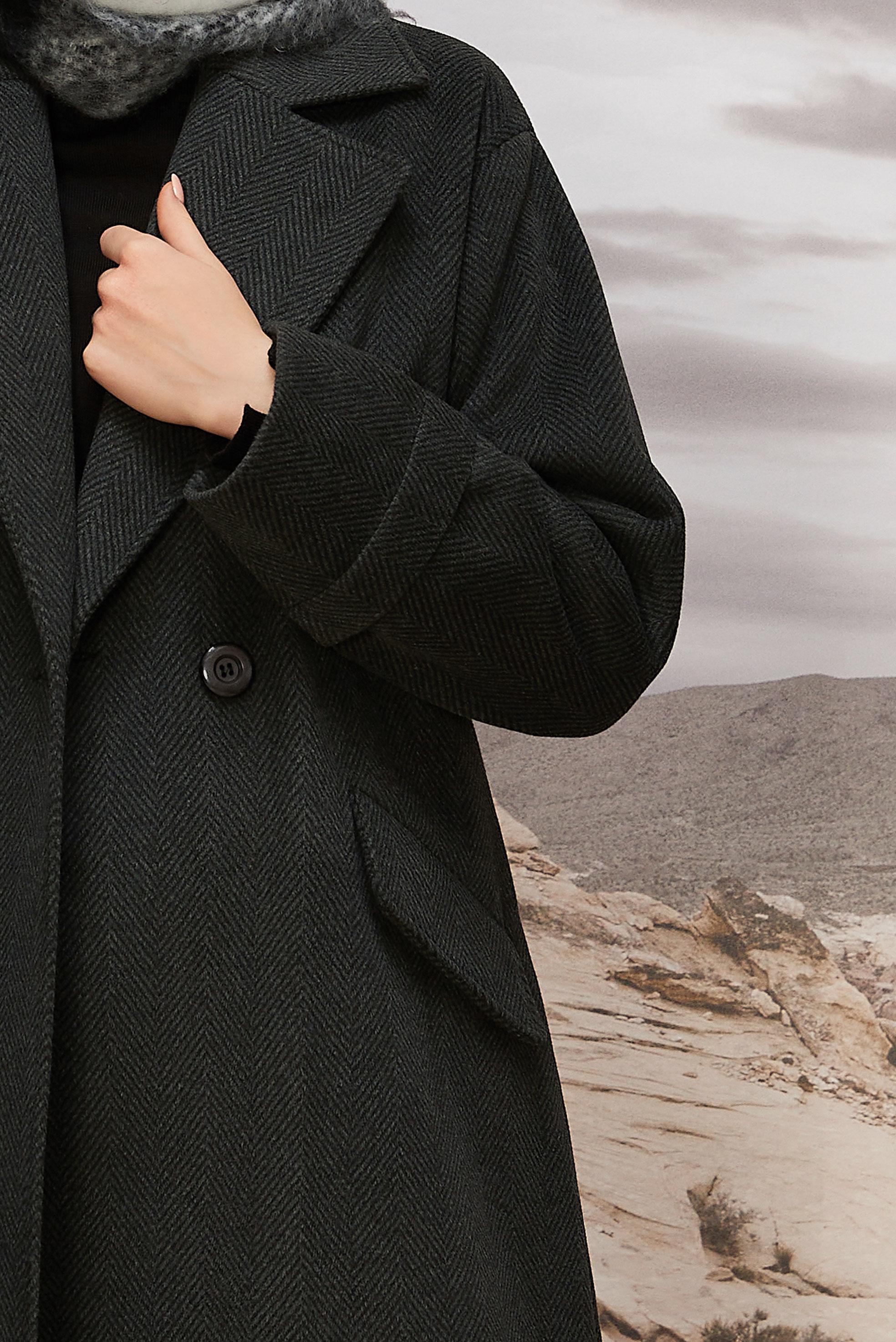 Tesettür giyim SİYAH KAŞE KABAN 90622