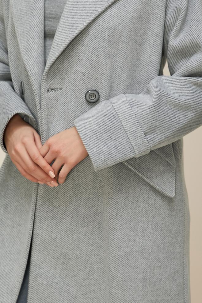 Vêtements hijab GRIS MANTEAU CACHE 90622 - ALVİNA