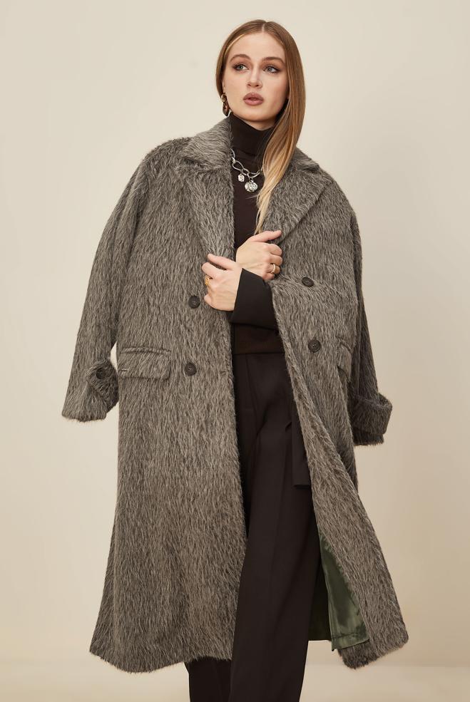 Tesettür giyim KAHVE 90623 8735 KABAN 38-46 TEK42 - ALVİNA