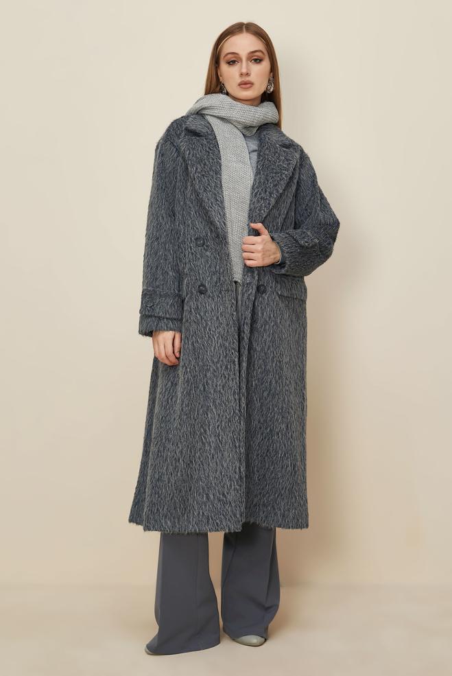 Tesettür giyim GRİ 90623 8735 KABAN 38-46 TEK42 - ALVİNA