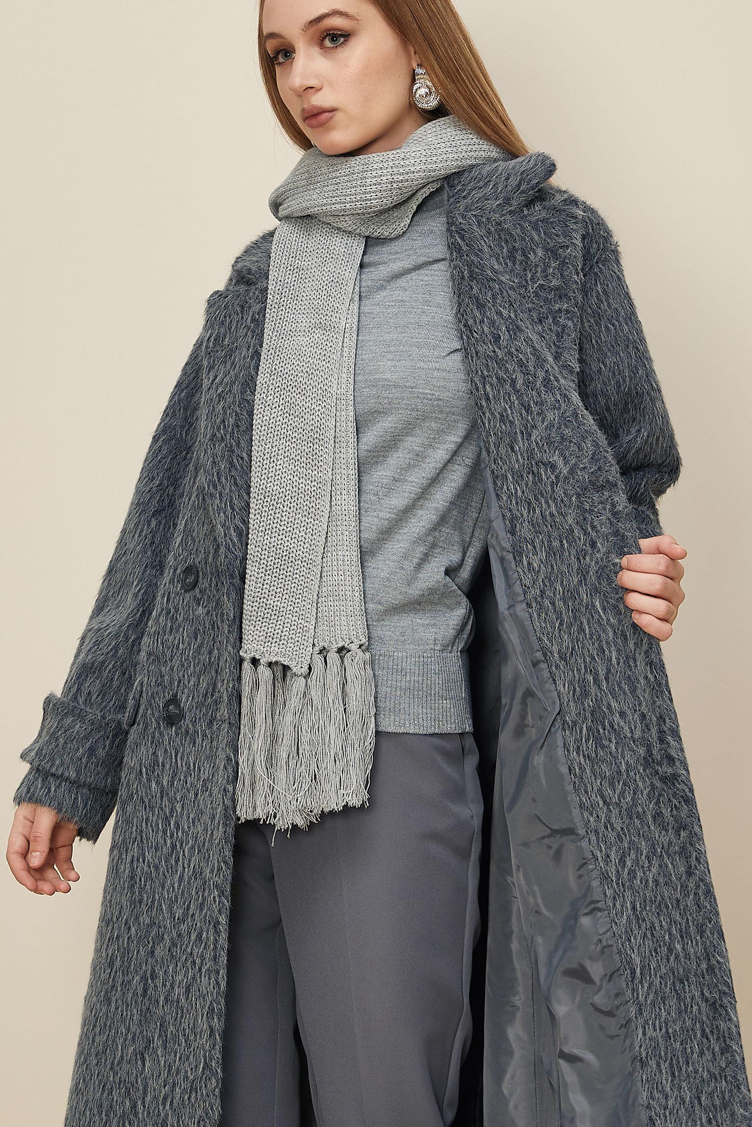 Tesettür giyim GRİ KAŞE KABAN 90623