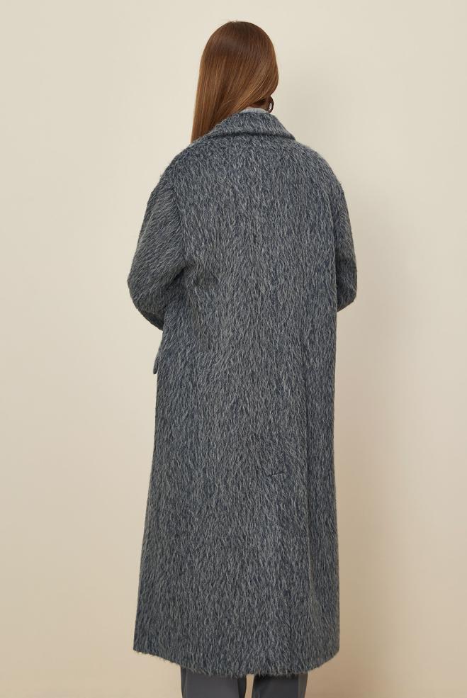 Tesettür giyim GRİ 90623 8735 KABAN 38-46 TEK42 - ALVİNA