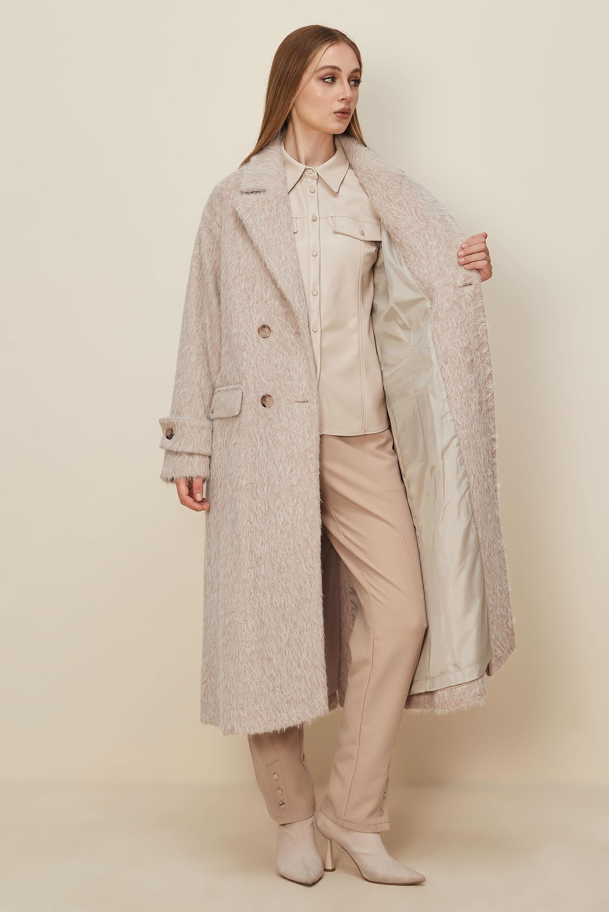 Tesettür giyim KUM KAŞE KABAN 90623