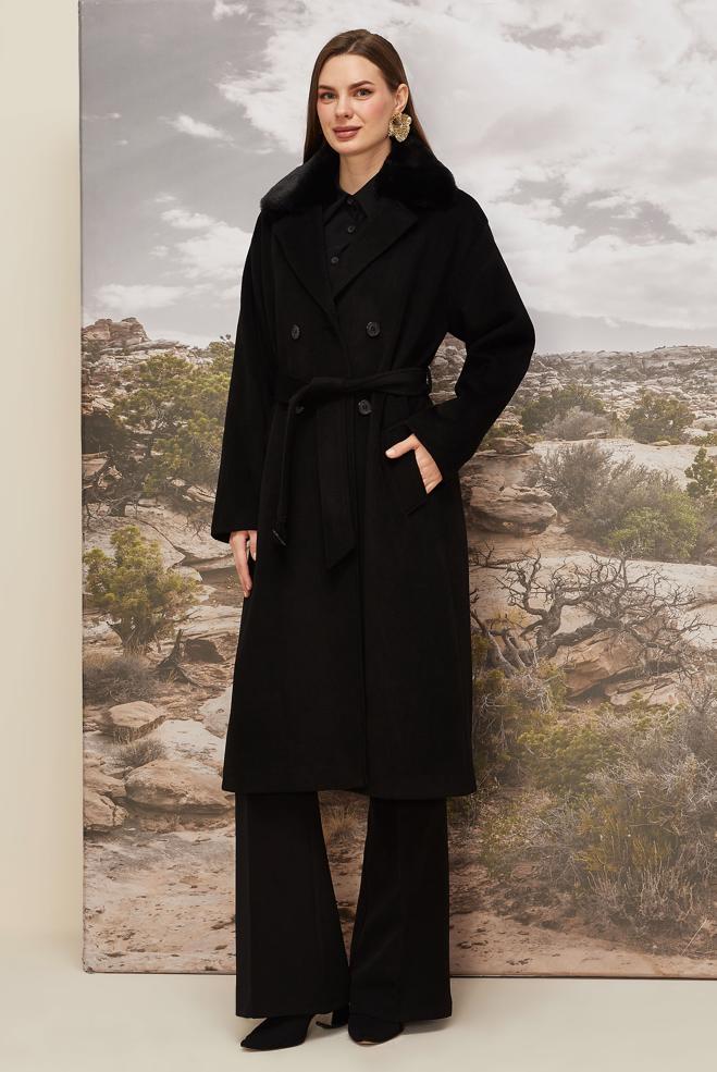 Tesettür giyim SİYAH 90624 8545 KABAN 38-46 TEK 40 - ALVİNA