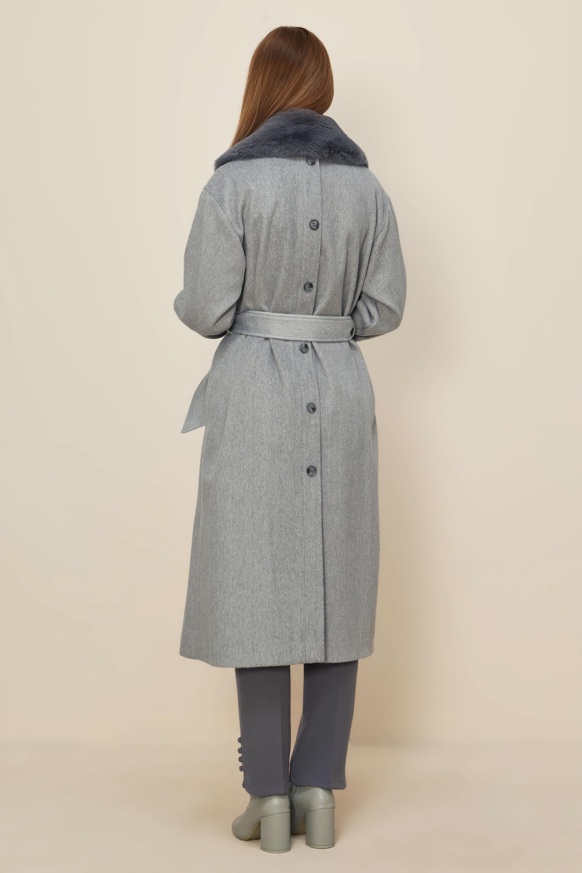 Hijab clothing GREY BELTED CACHE COAT 90624