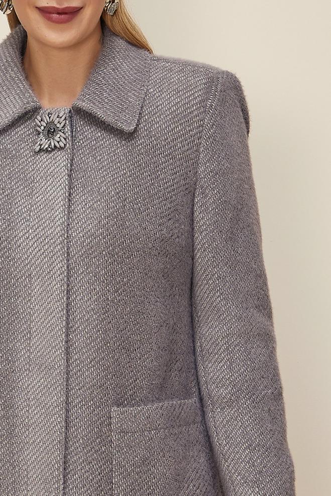 Vêtements hijab GRIS CACHE MANTEAU 90625 - ALVİNA