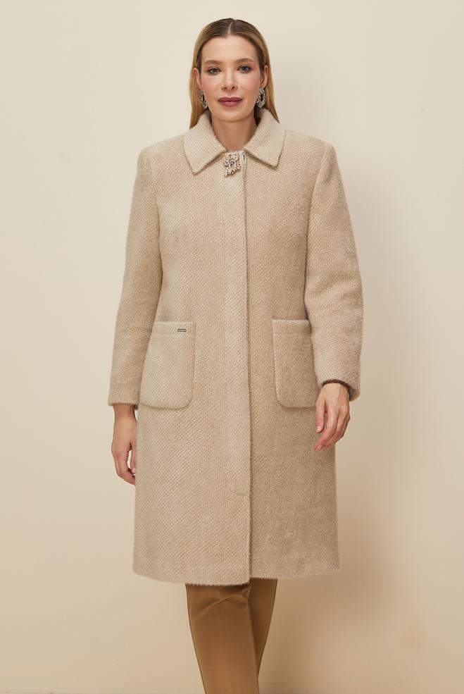 Vêtements hijab BRUN CACHE MANTEAU 90625 - ALVİNA