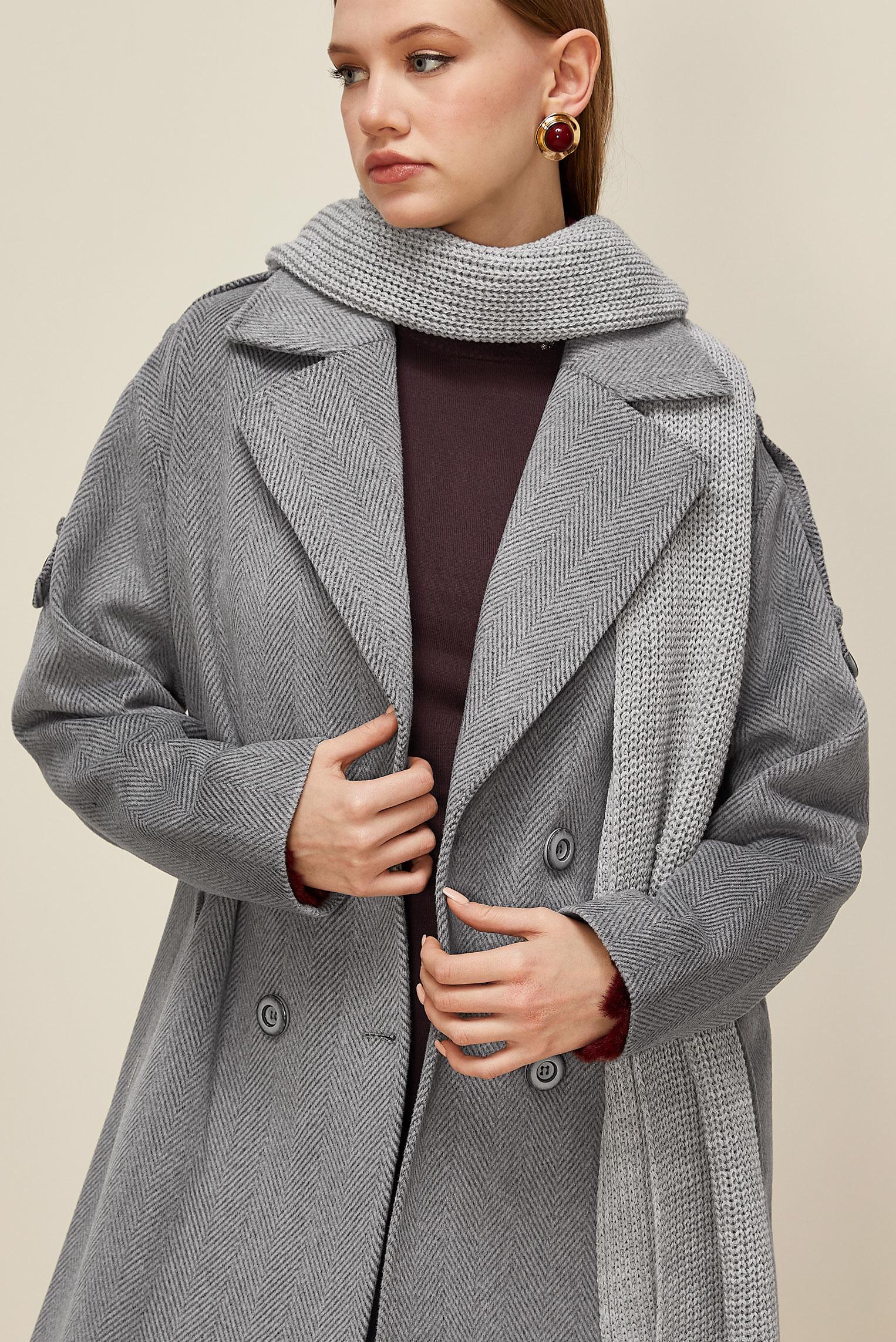 Vêtements hijab GRIS MANTEAU CACHE 90626