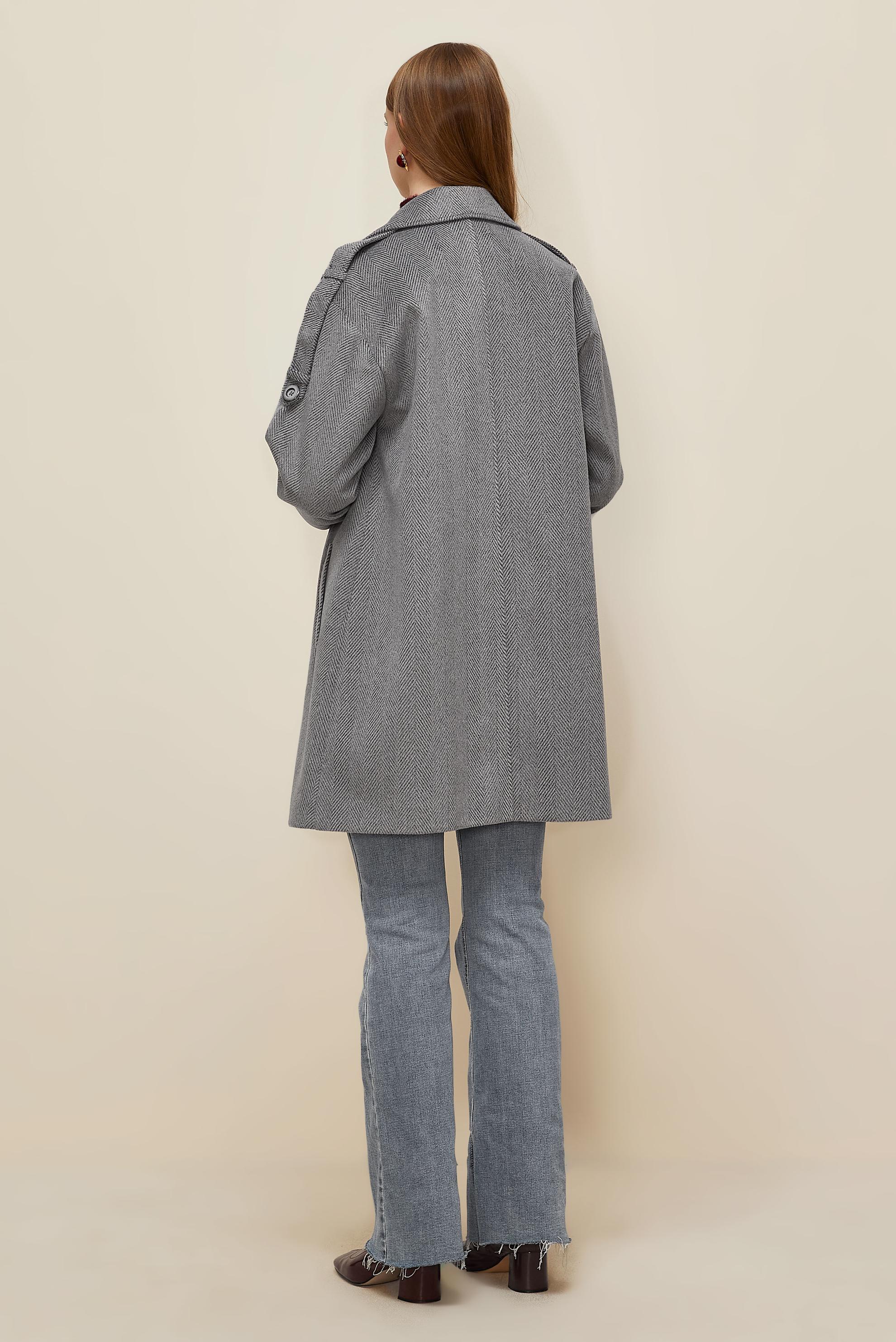 Vêtements hijab GRIS MANTEAU CACHE 90626