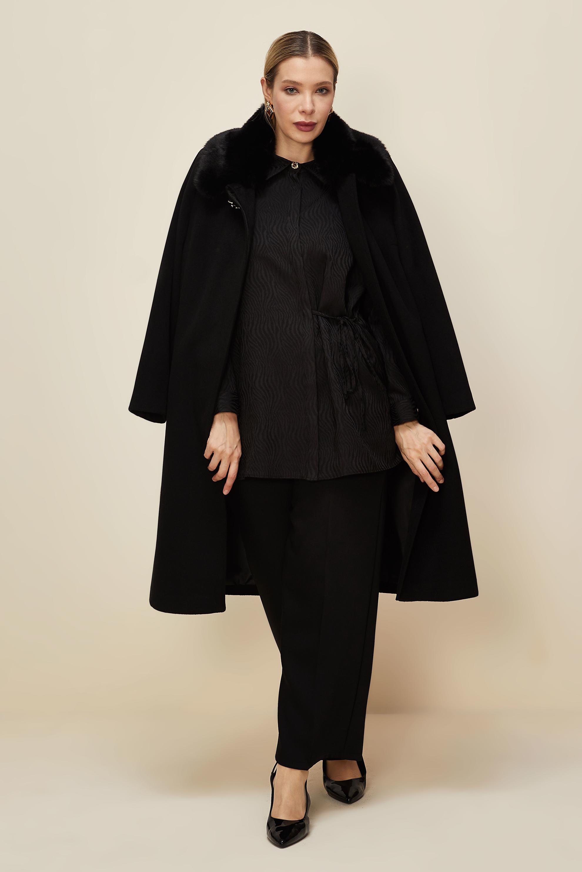 Vêtements hijab NOIR MANTEAU CACHE GRANDE TAILLE 90627