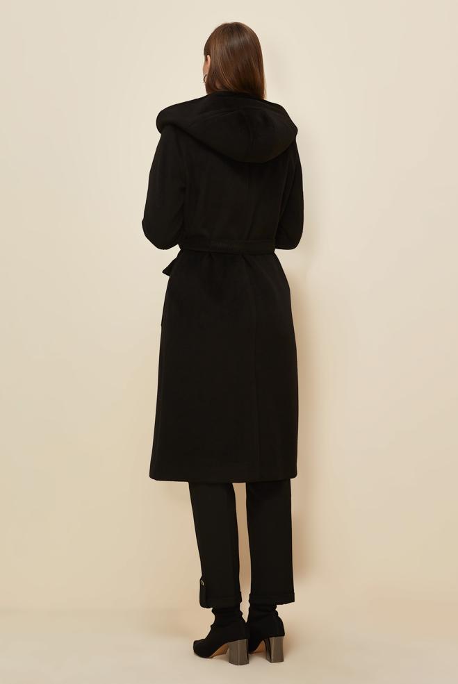 Vêtements hijab NOIR MANTEAU CACHE CEINTURE 90628 - ALVİNA