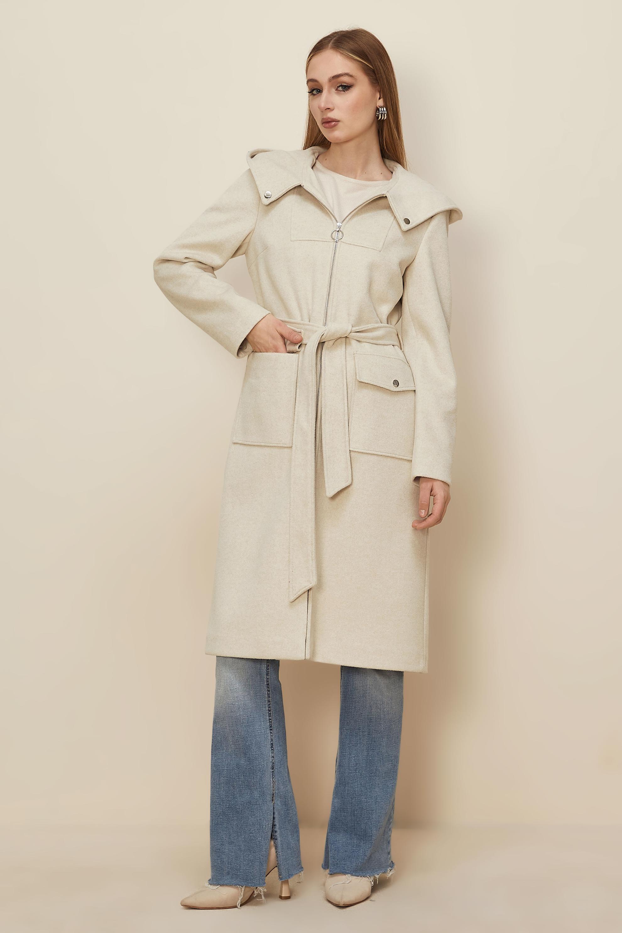 Tesettür giyim EKRU 90628 KASHA KABAN 38-44 TEK 40