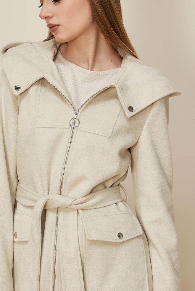 Tesettür giyim EKRU 90628 KASHA KABAN 38-44 TEK 40 - ALVİNA