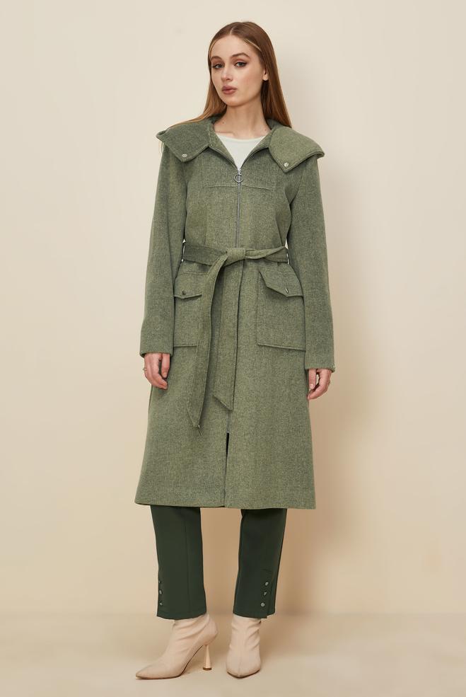 Tesettür giyim YEŞİL 90628 KASHA KABAN 38-44 TEK 40 - ALVİNA