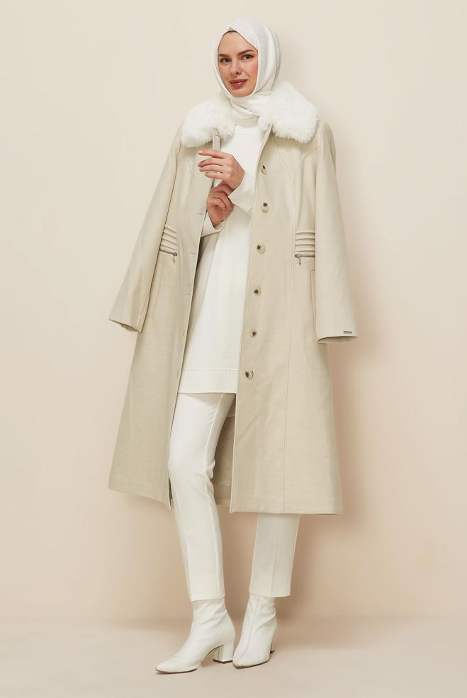 Tesettür giyim BEJ 90629 MOLLY KABAN 40-46 TEK 38 - ALVİNA