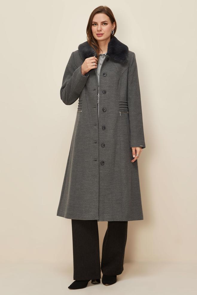 Tesettür giyim GRİ 90629 MOLLY KABAN 40-46 TEK 38 - ALVİNA