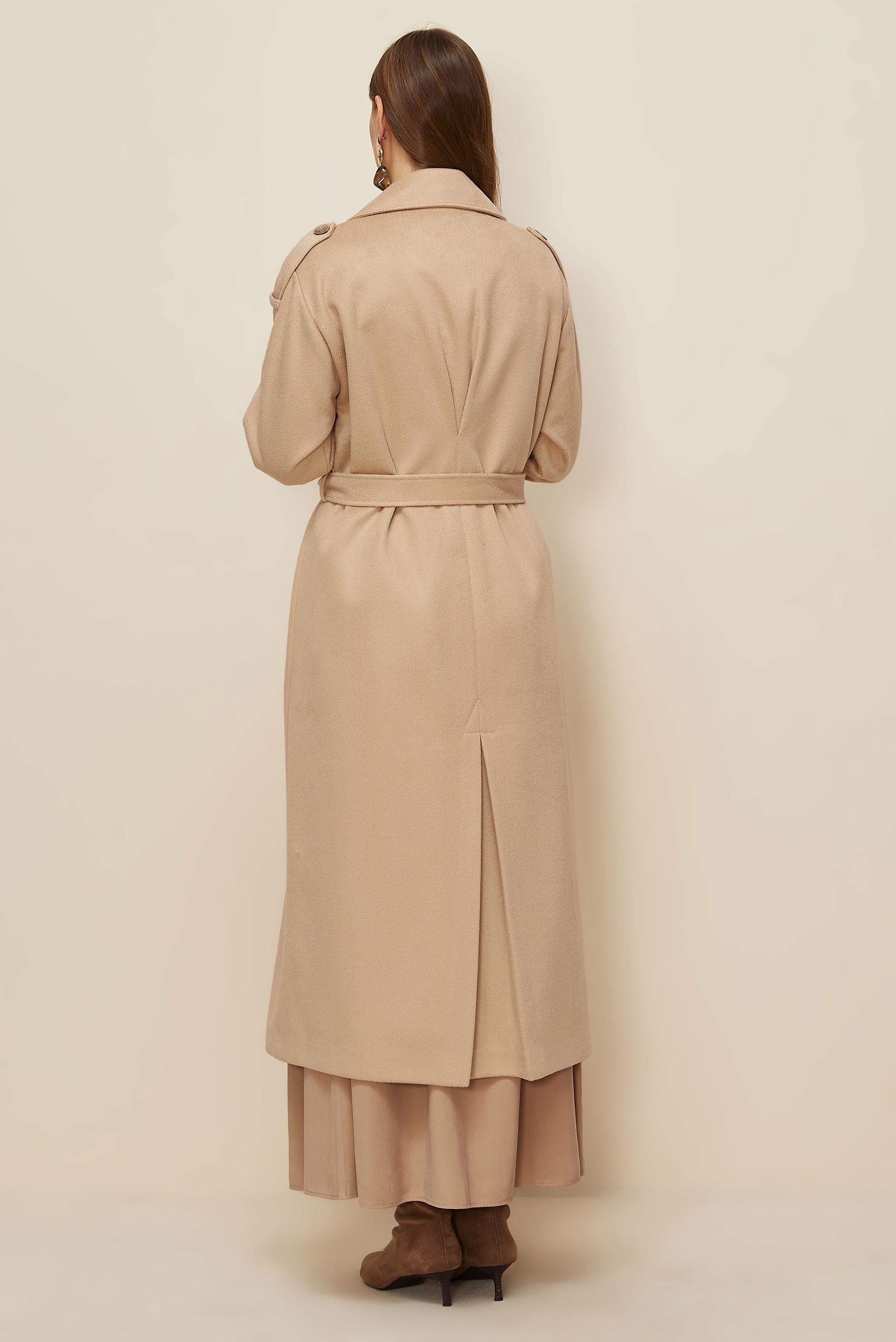 Hijab clothing BEIGE BELTED CACHE COAT 90630