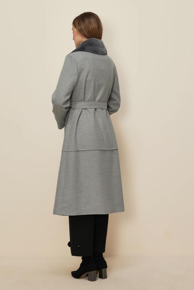 Tesettür giyim GRİ 90631 WİNTER ALMEDA KABAN 42-48 TEK 40 - ALVİNA