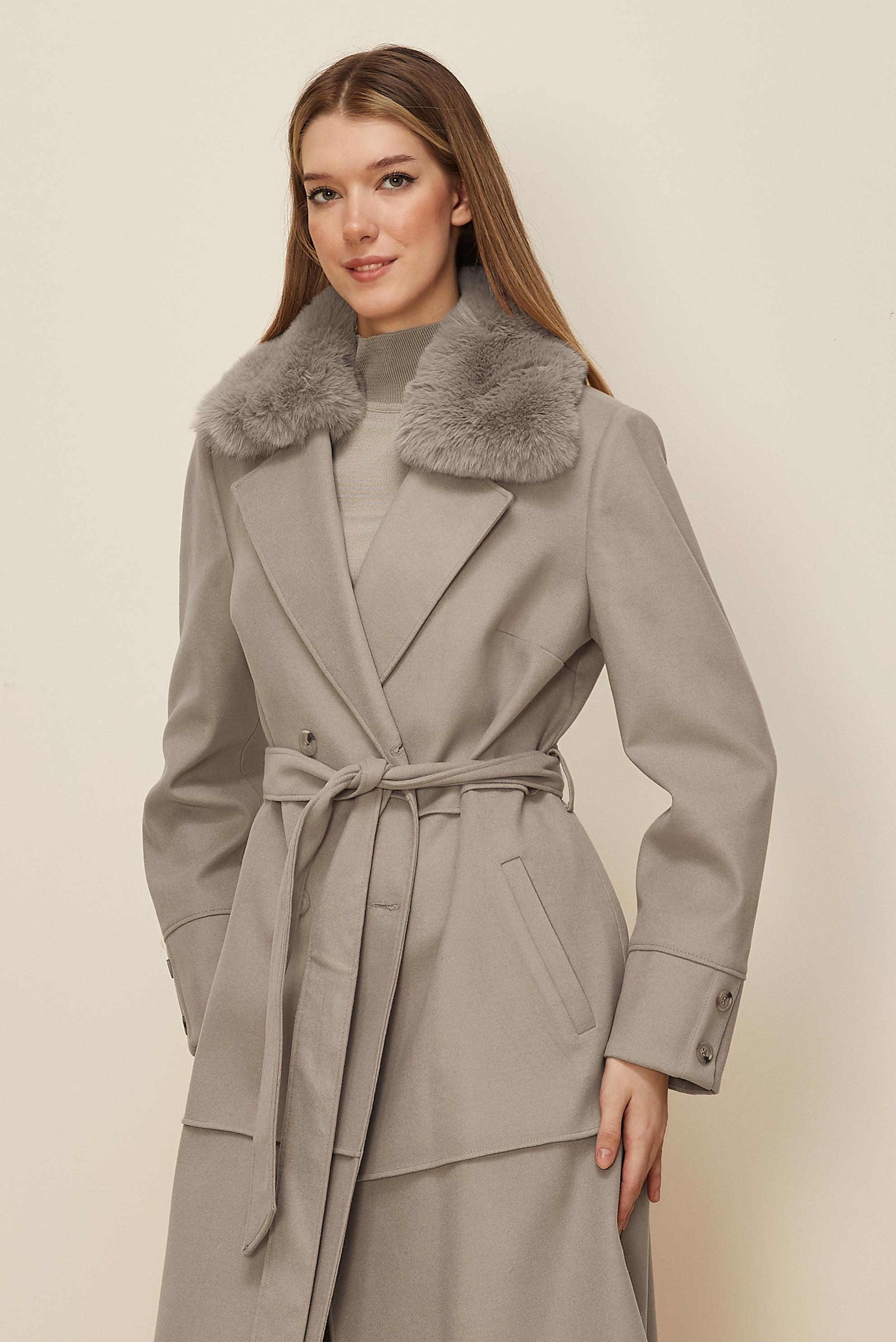 Tesettür giyim KAHVE 90631 WİNTER ALMEDA KABAN 42-48 TEK 40