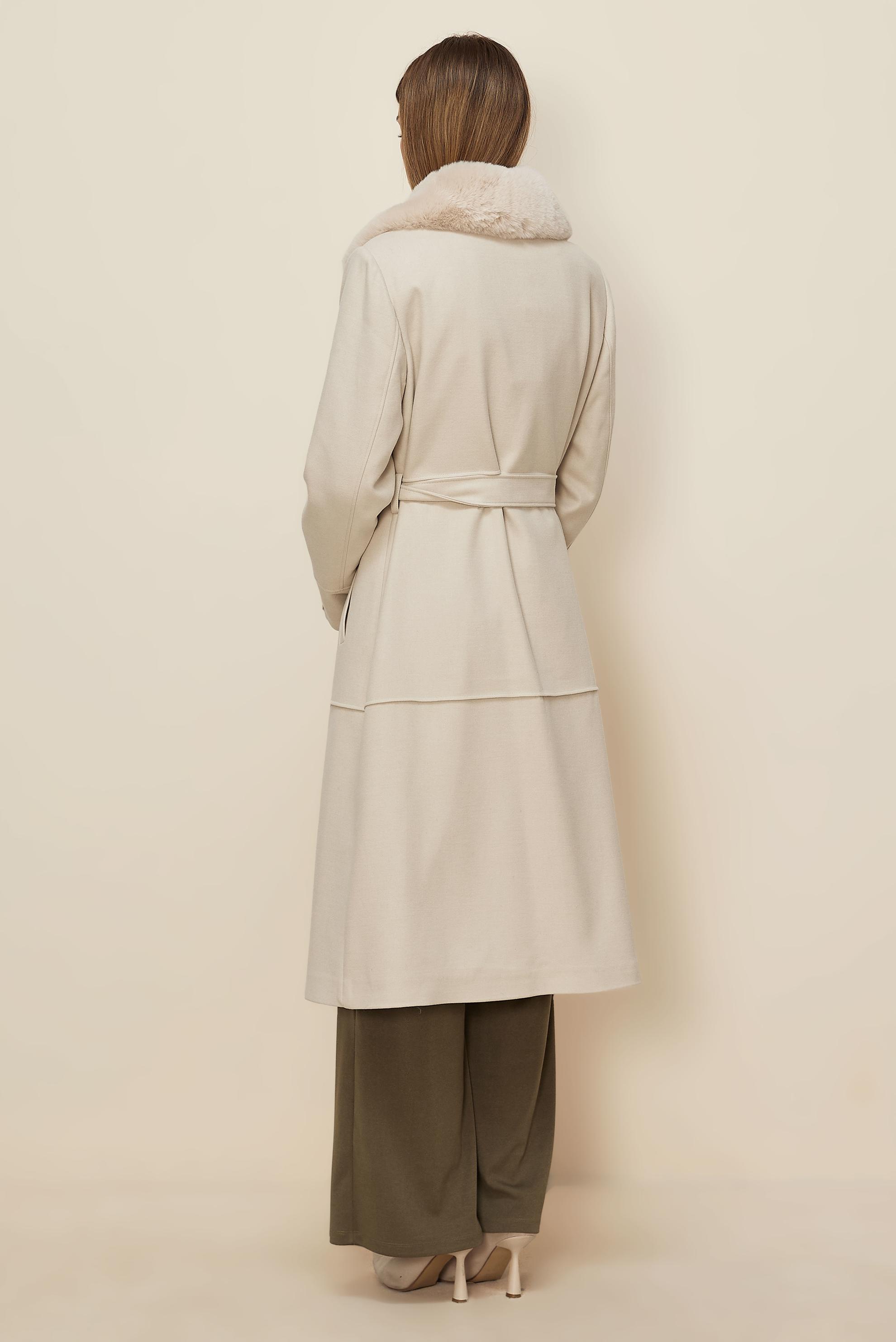 Tesettür giyim EKRU 90631 WİNTER ALMEDA KABAN 42-48 TEK 40