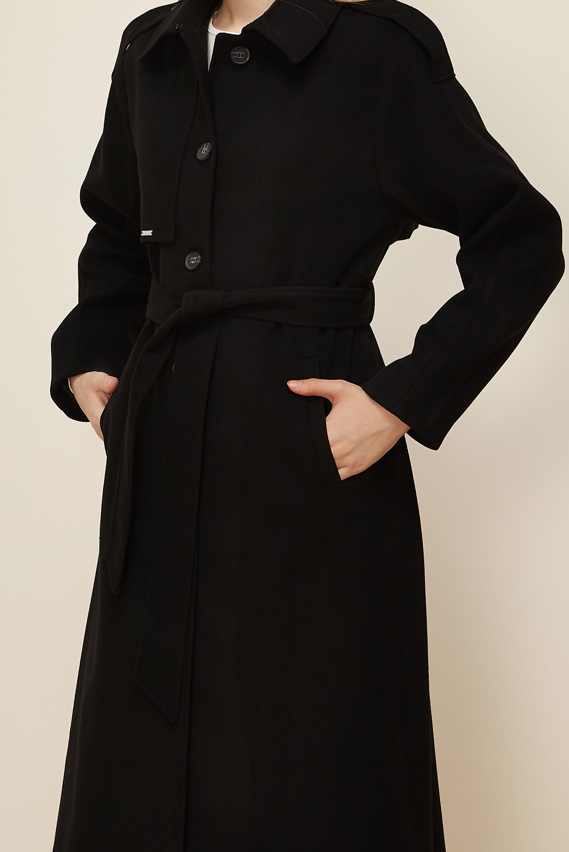 Tesettür giyim SİYAH KAŞE KABAN 90637