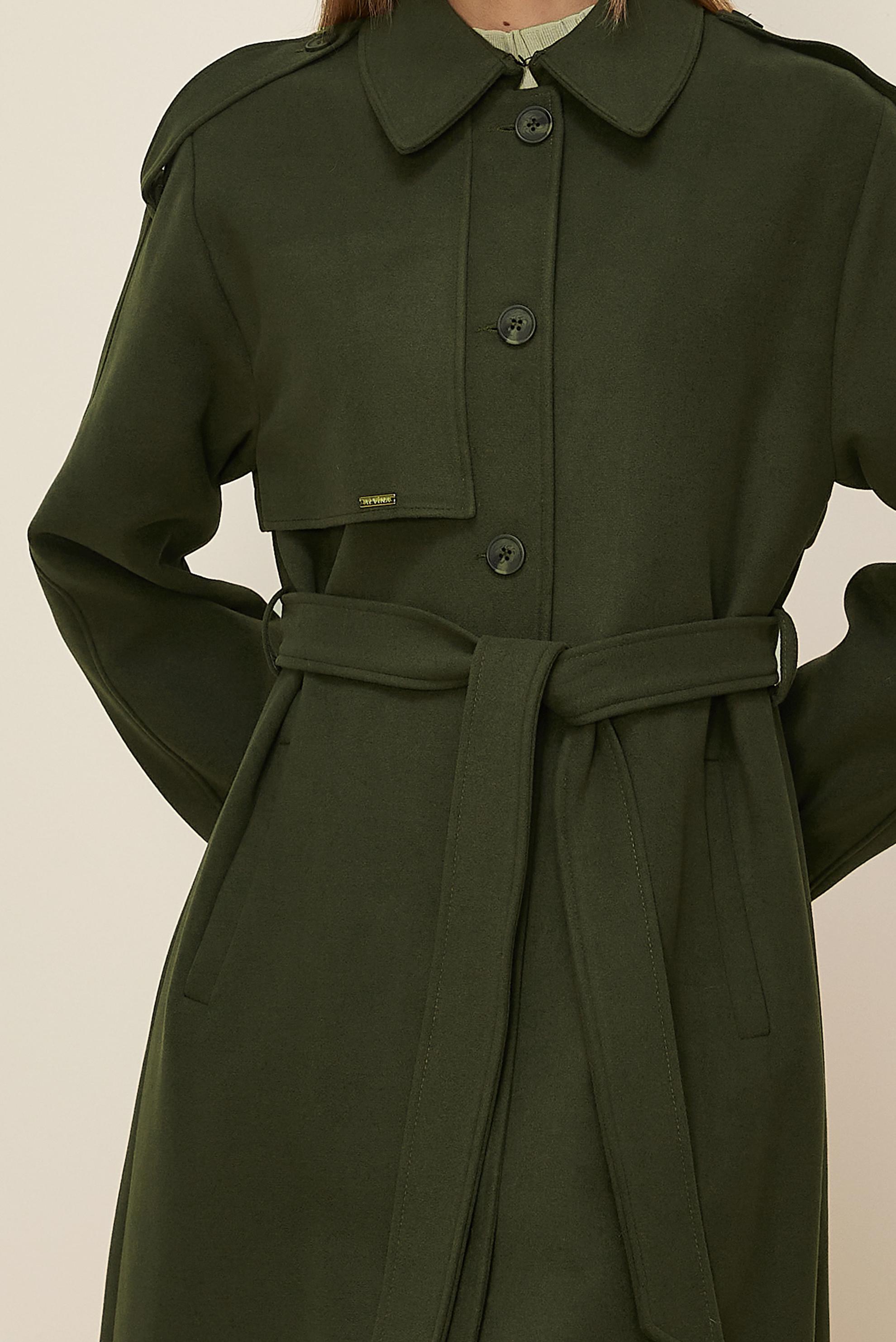 Tesettür giyim HAKİ KAŞE KABAN 90637