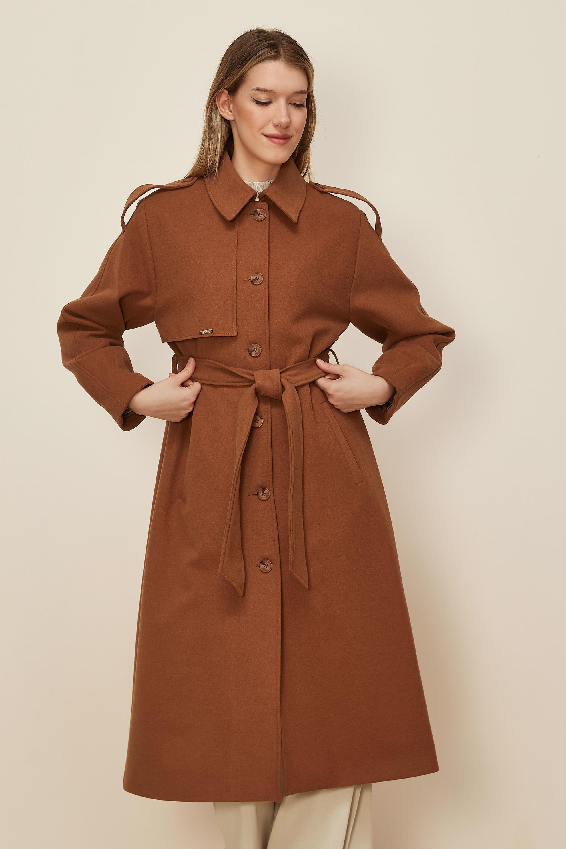 Tesettür giyim TURUNCU KAŞE KABAN 90637