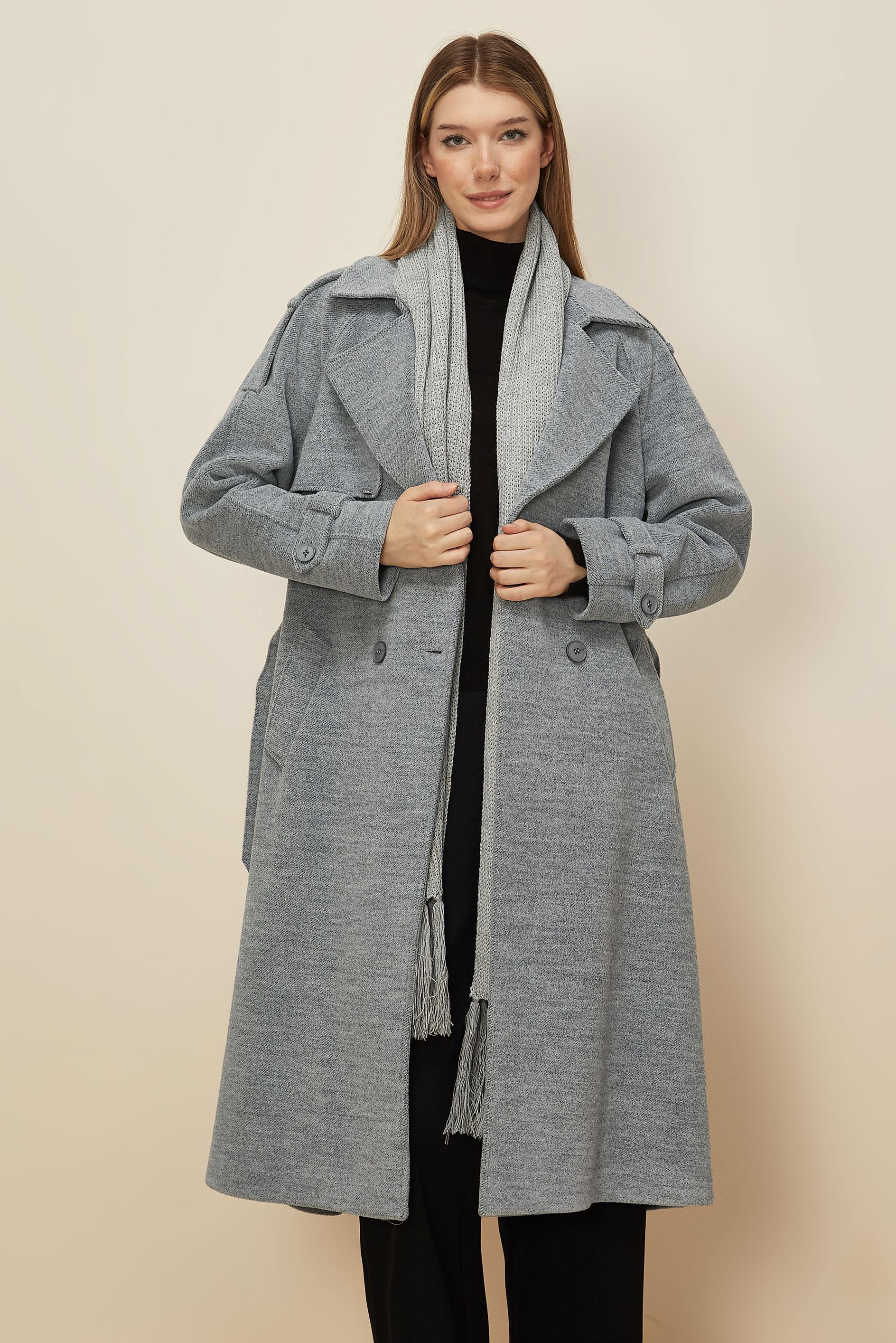 Tesettür giyim GRİ KAŞE KABAN 90640