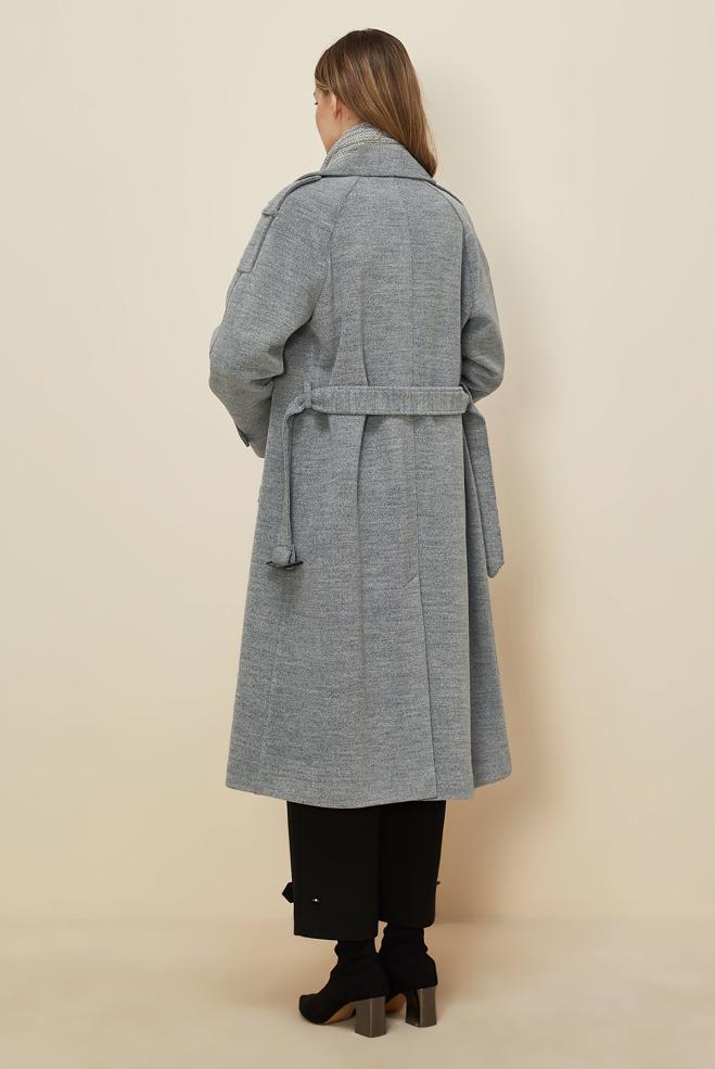 Tesettür giyim GRİ KAŞE KABAN 90640 - ALVİNA