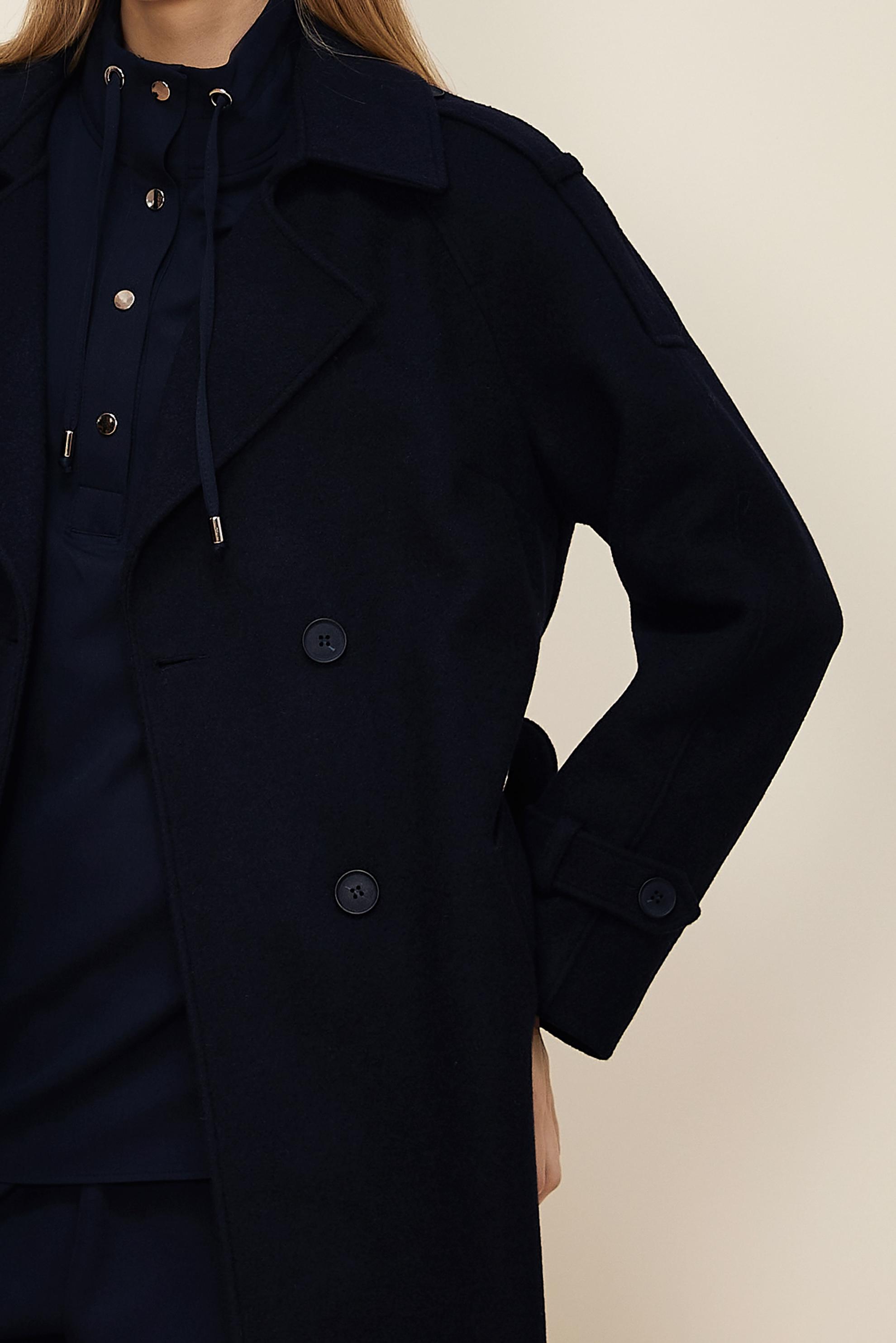 Tesettür giyim LACİVERT KEMERLİ KAŞE KABAN 90640