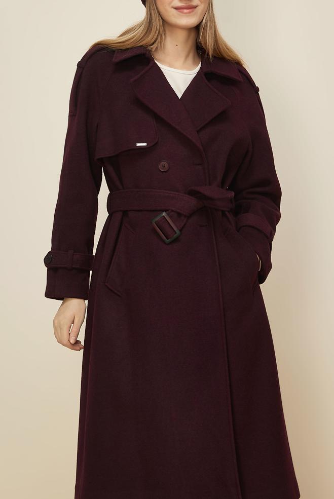 Tesettür giyim BORDO KAŞE KABAN 90640 - ALVİNA