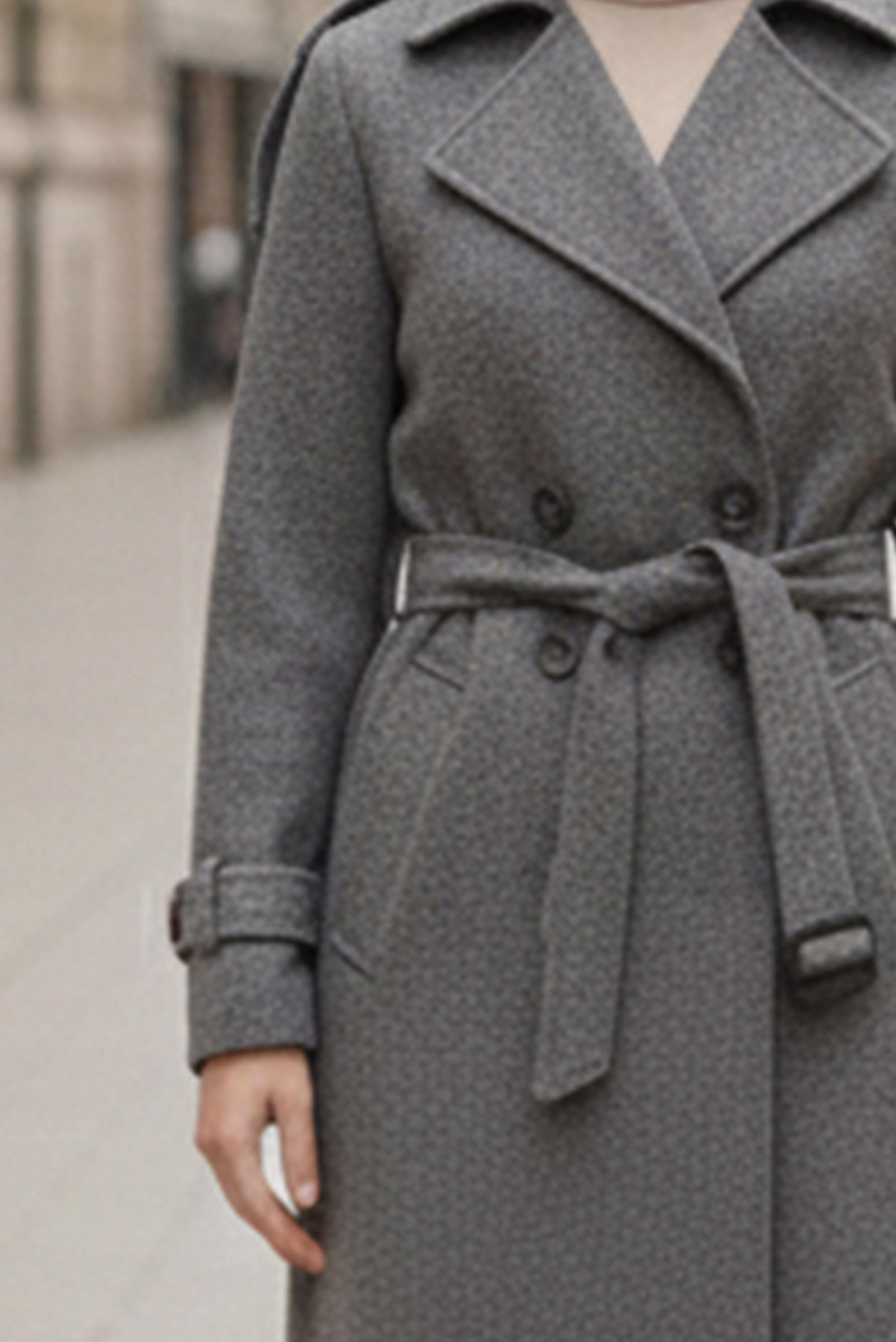 Vêtements hijab GRIS MANTEAU CACHE CEINTURE 90640