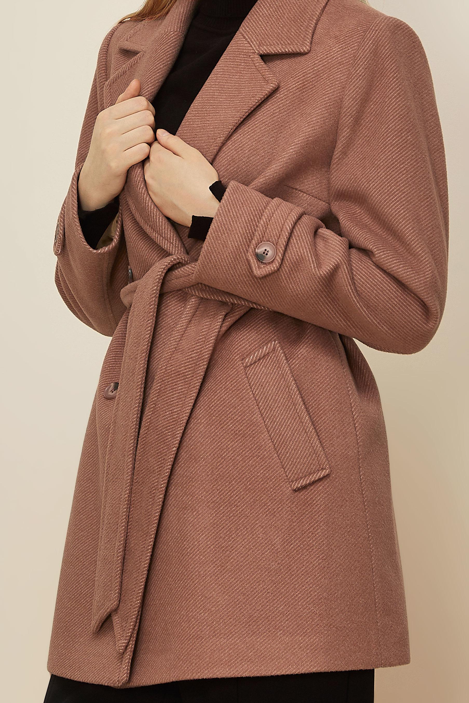 Tesettür giyim PUDRA KUŞAKLI KAŞE KABAN 90641-1