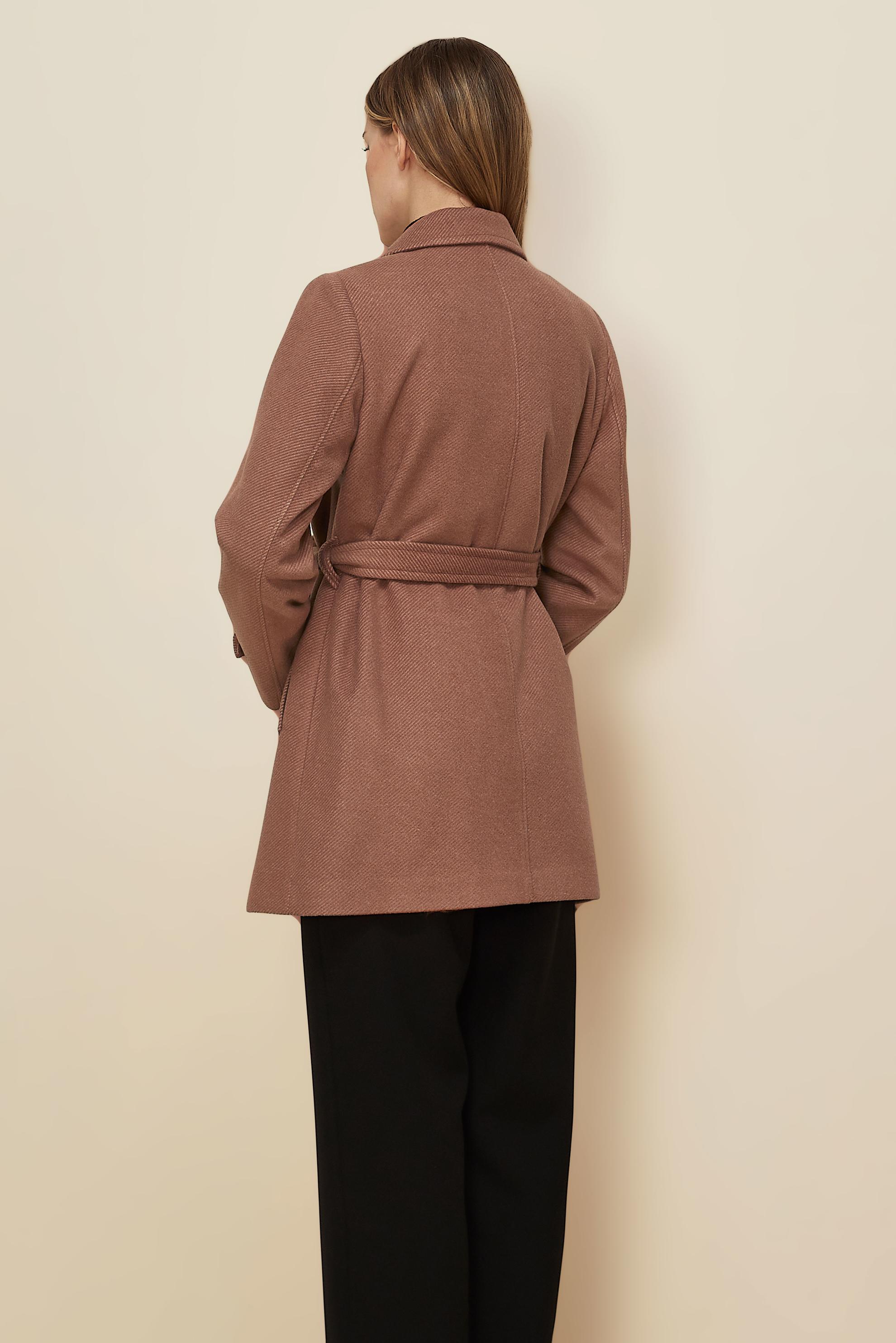 Tesettür giyim PUDRA KUŞAKLI KAŞE KABAN 90641-1