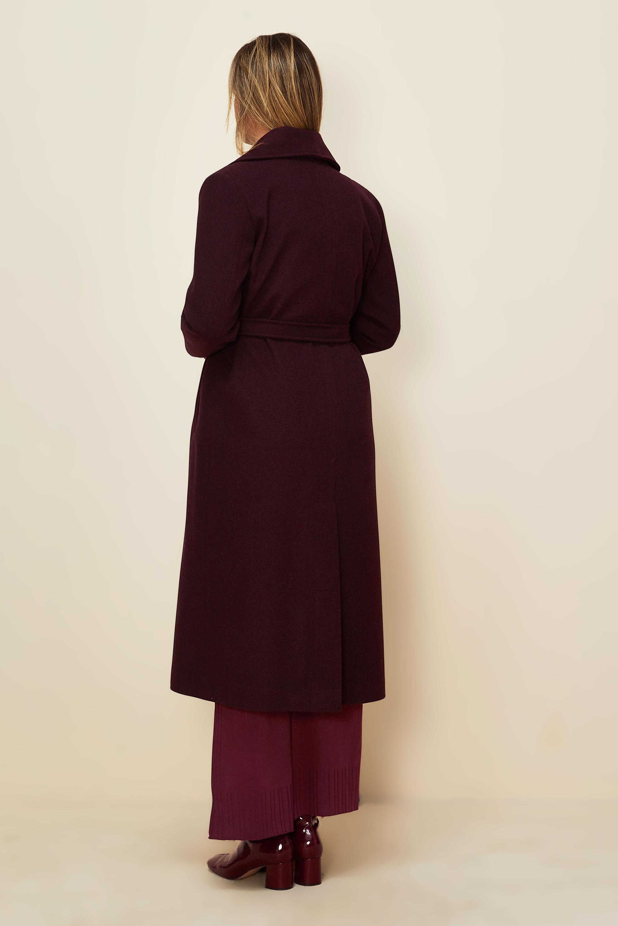 Vêtements hijab ROUGE BORDEAUX MANTEAU CACHE CEINTURE 90643