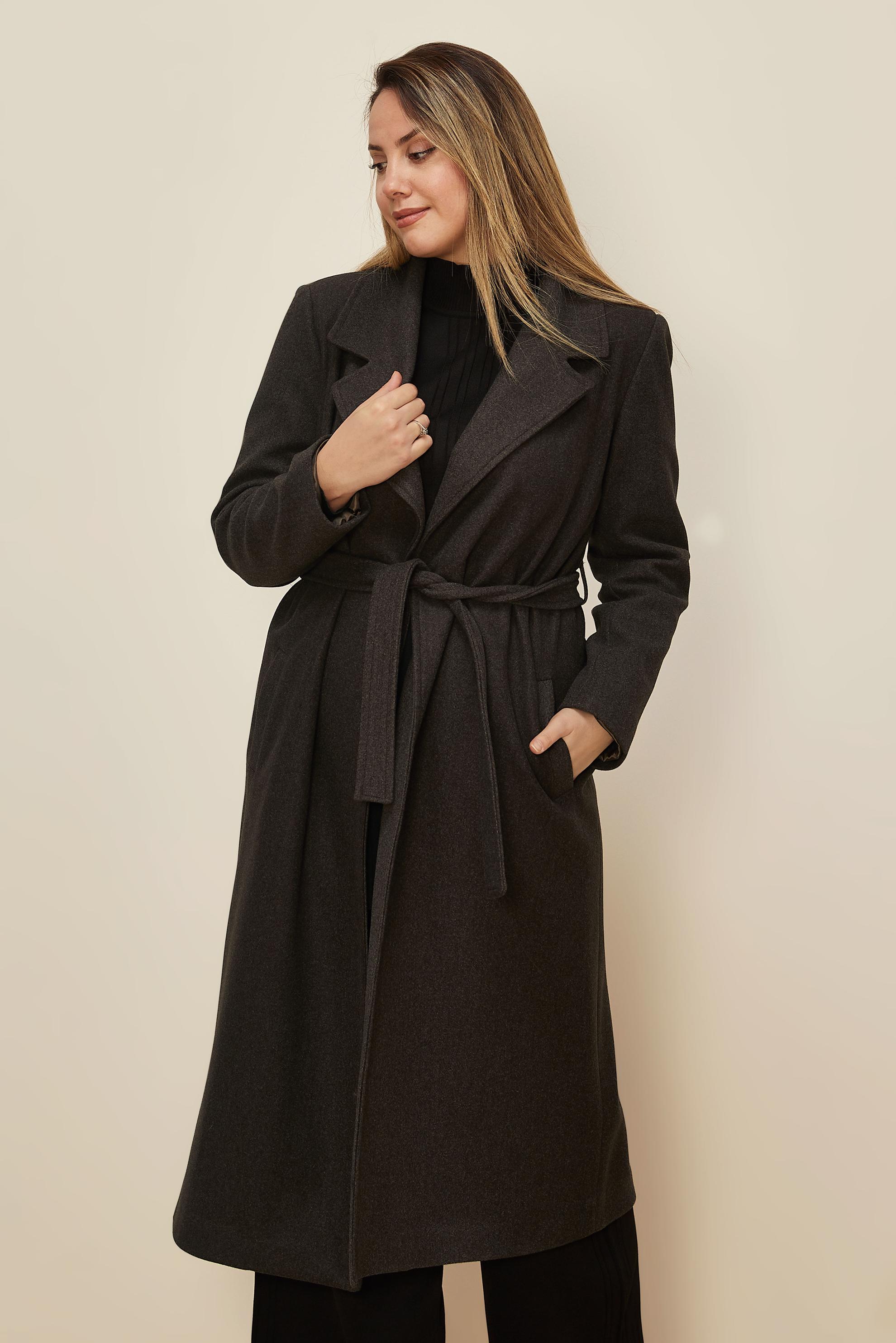 Vêtements hijab BRUN MANTEAU CACHE CEINTURE 90643