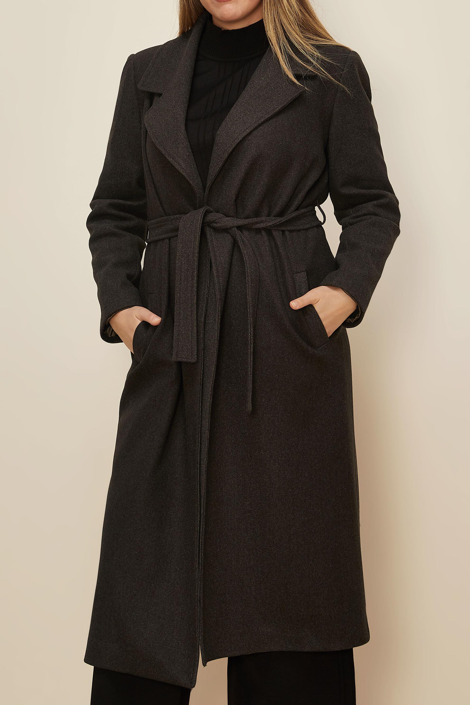 Vêtements hijab BRUN MANTEAU CACHE CEINTURE 90643