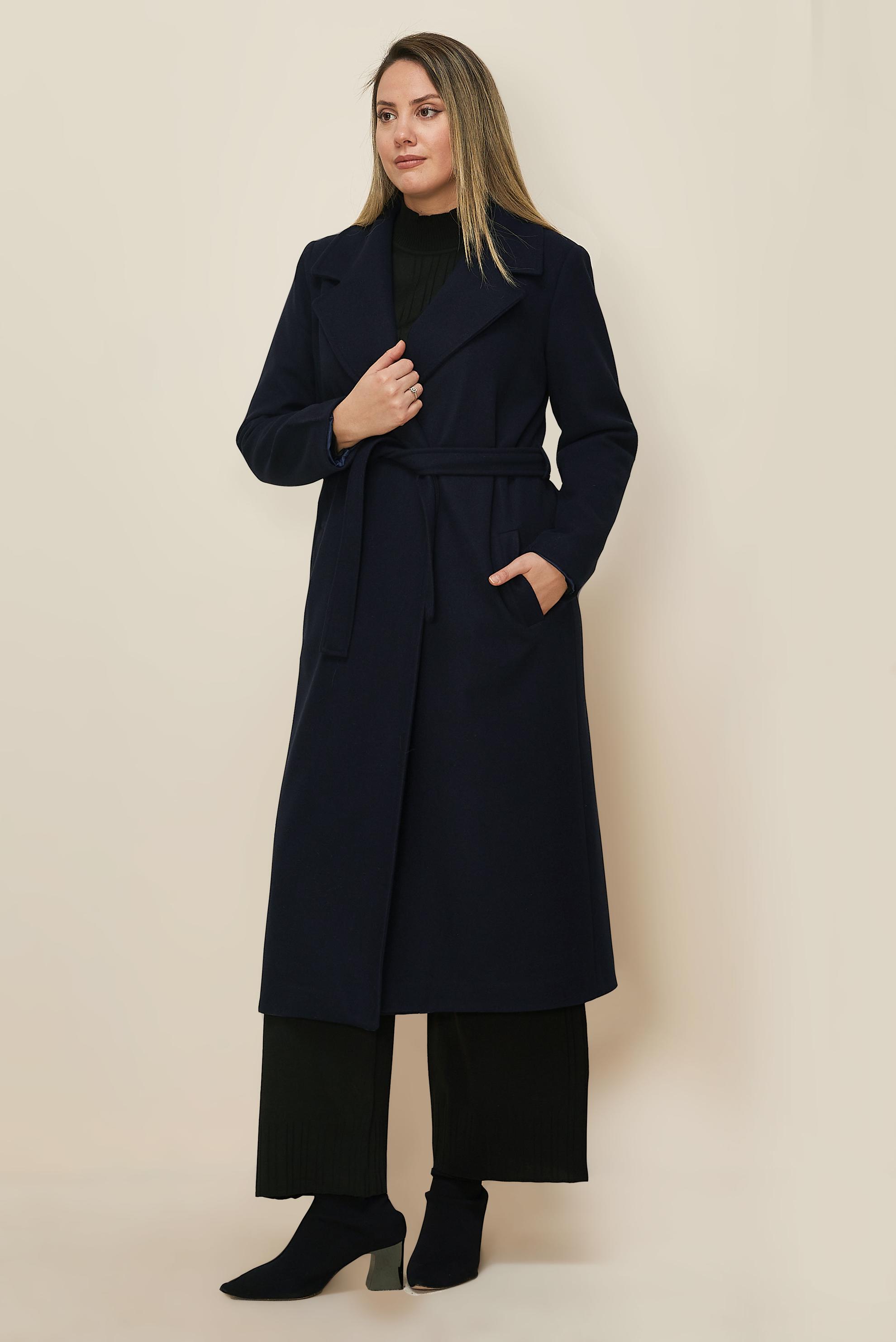 Vêtements hijab BLEU MARINE MANTEAU CACHE CEINTURE 90643