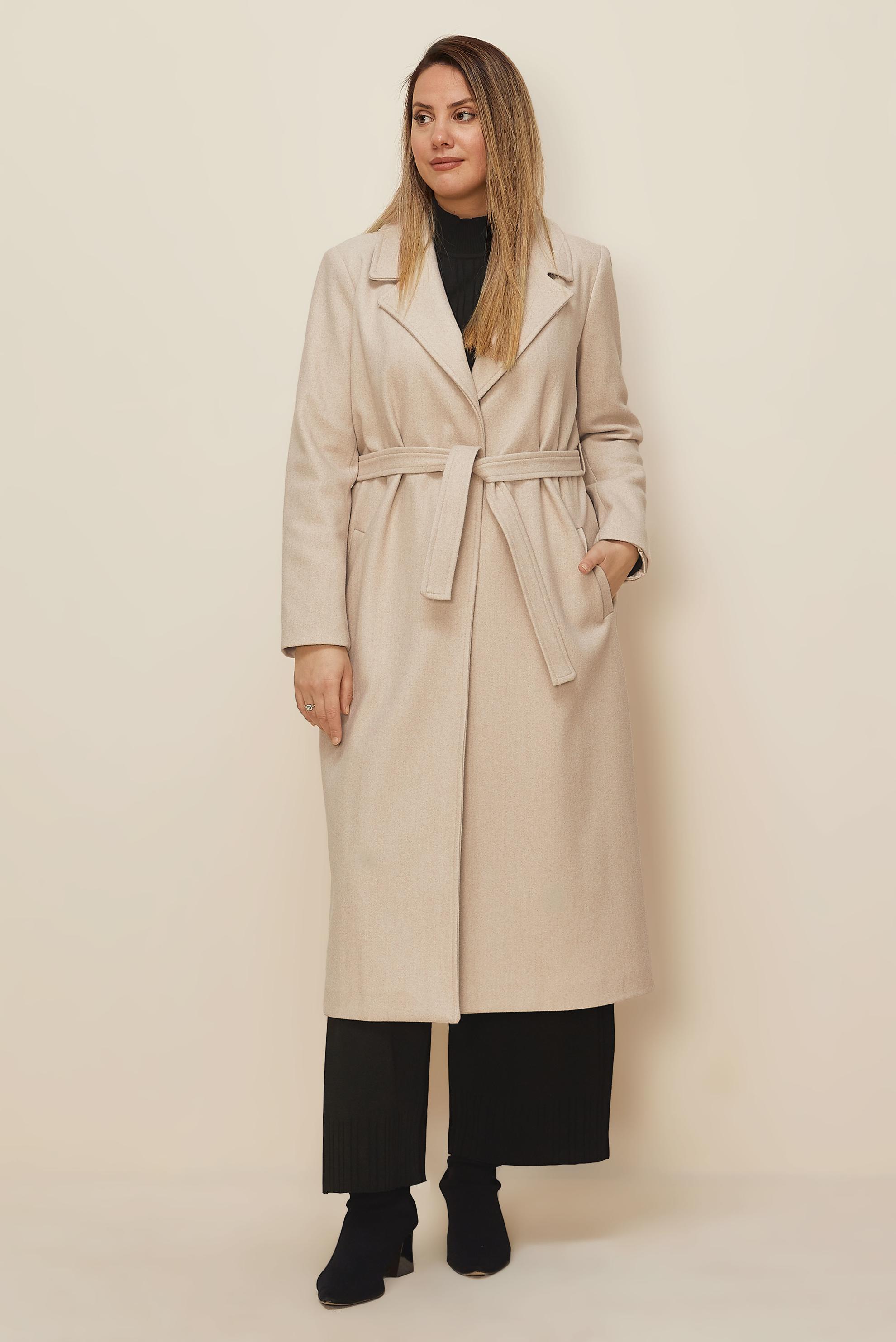 Vêtements hijab BEIGE MANTEAU CACHE CEINTURE 90643