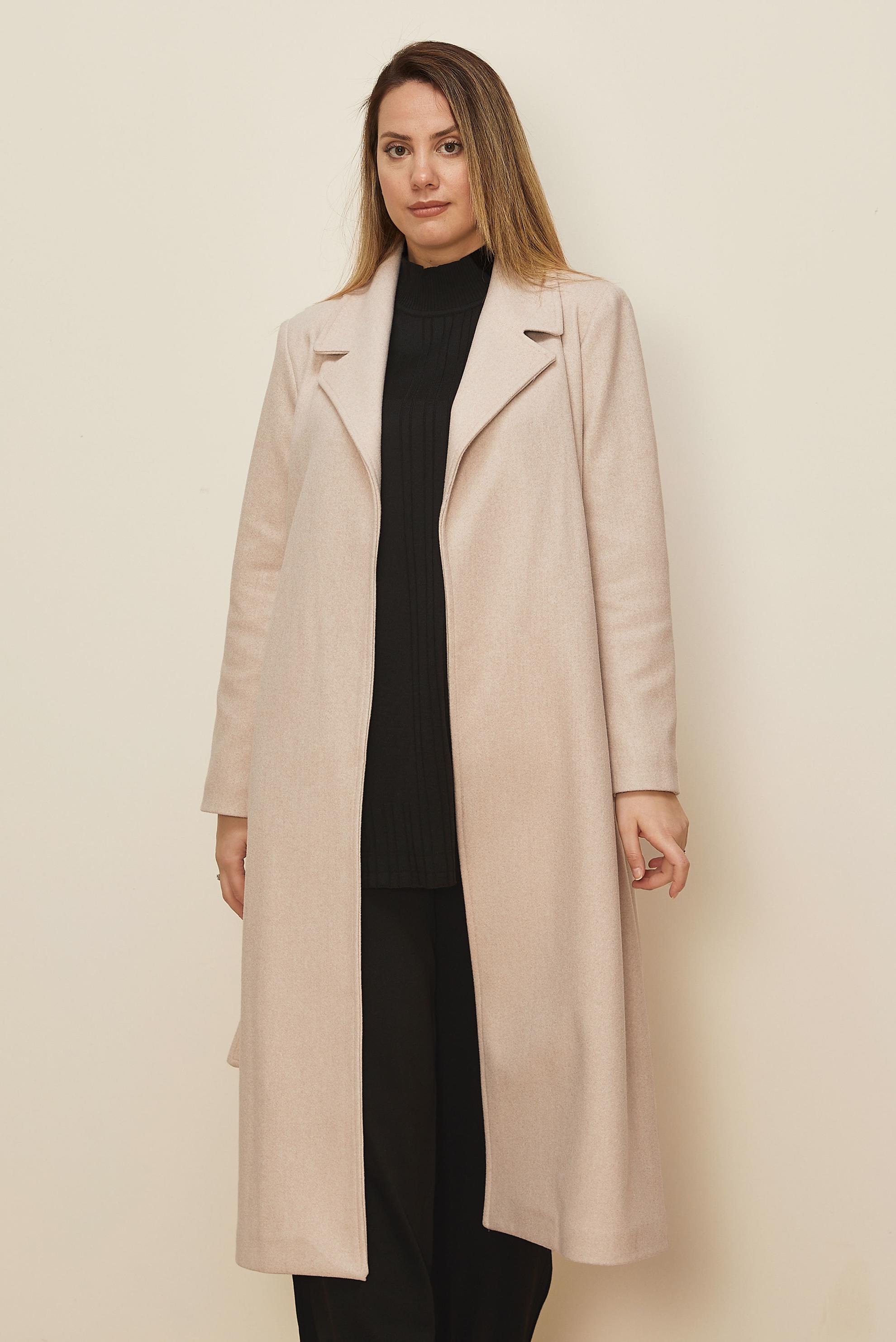 Vêtements hijab BEIGE MANTEAU CACHE CEINTURE 90643