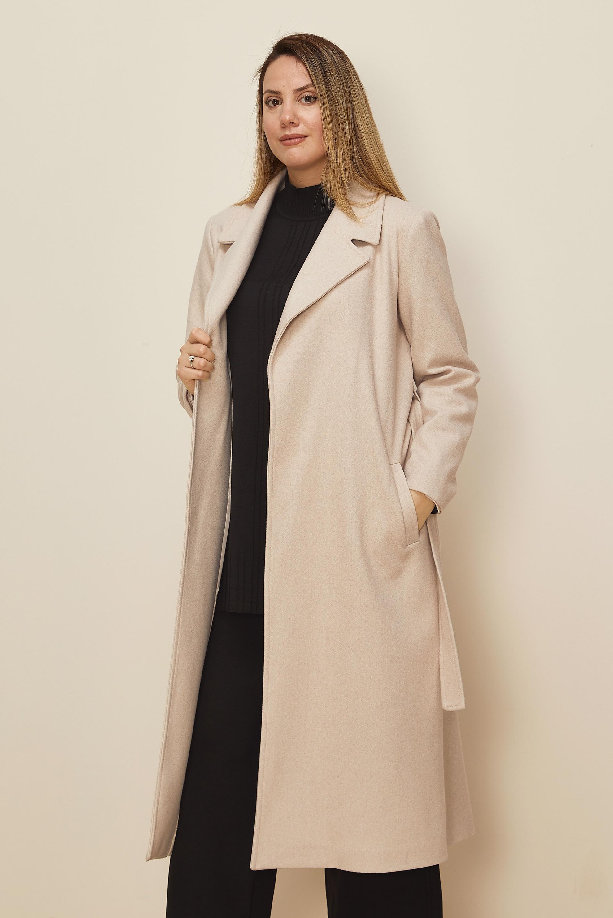 Vêtements hijab BEIGE MANTEAU CACHE CEINTURE 90643