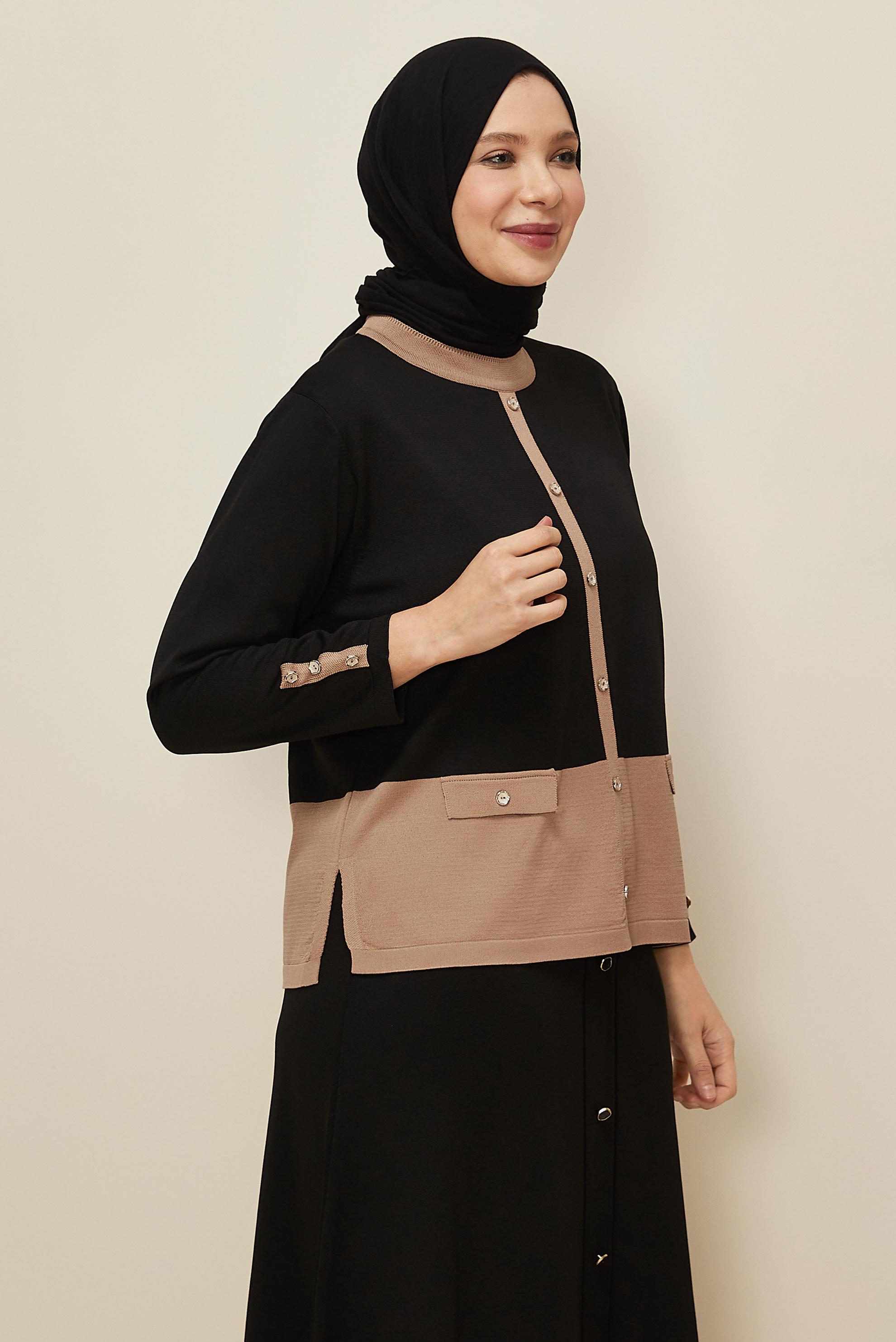 Vêtements hijab NOIR PULL EN MAILLE GRANDE TAILLE 20850