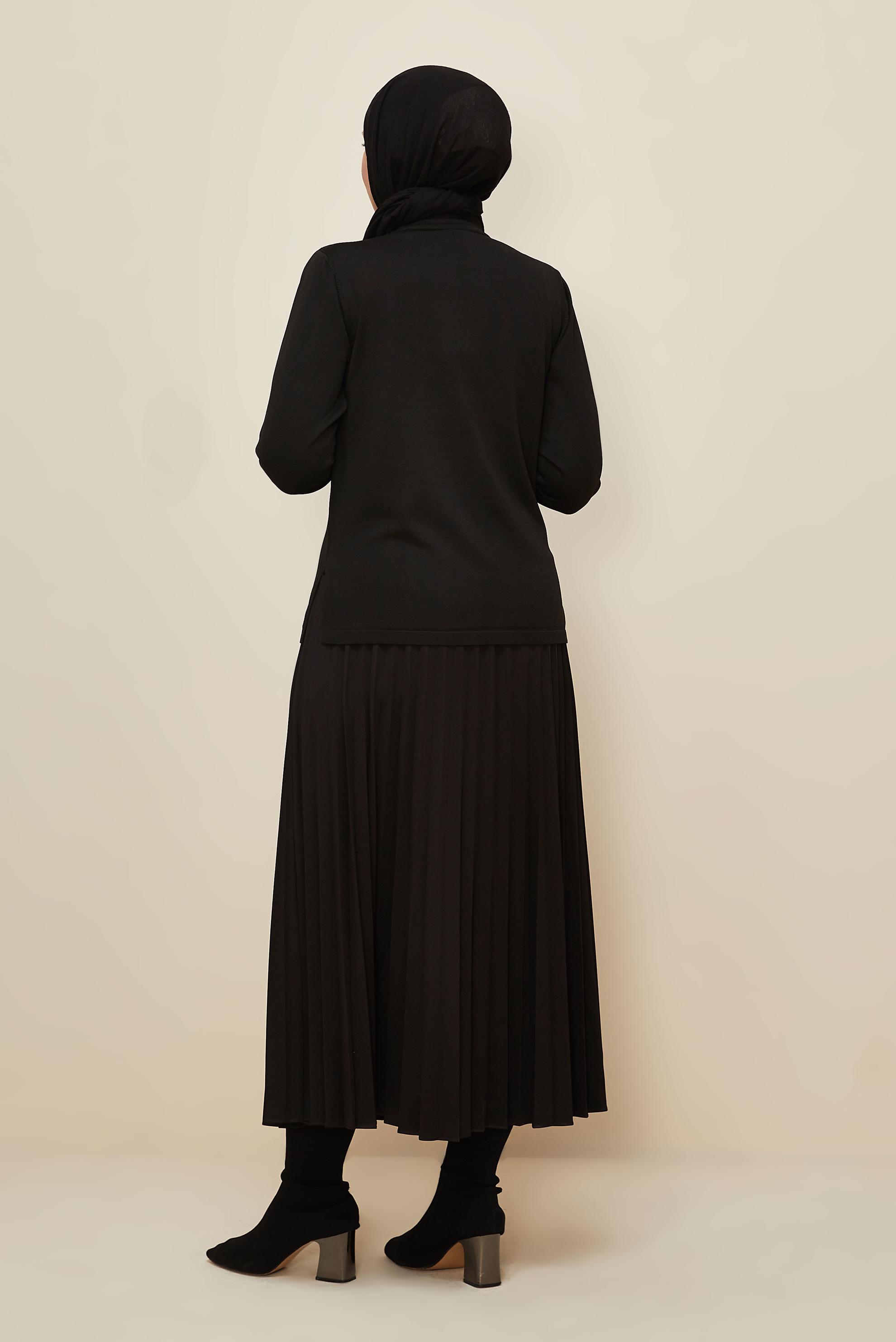 Vêtements hijab NOIR PULL EN MAILLE GRANDE TAILLE 20851