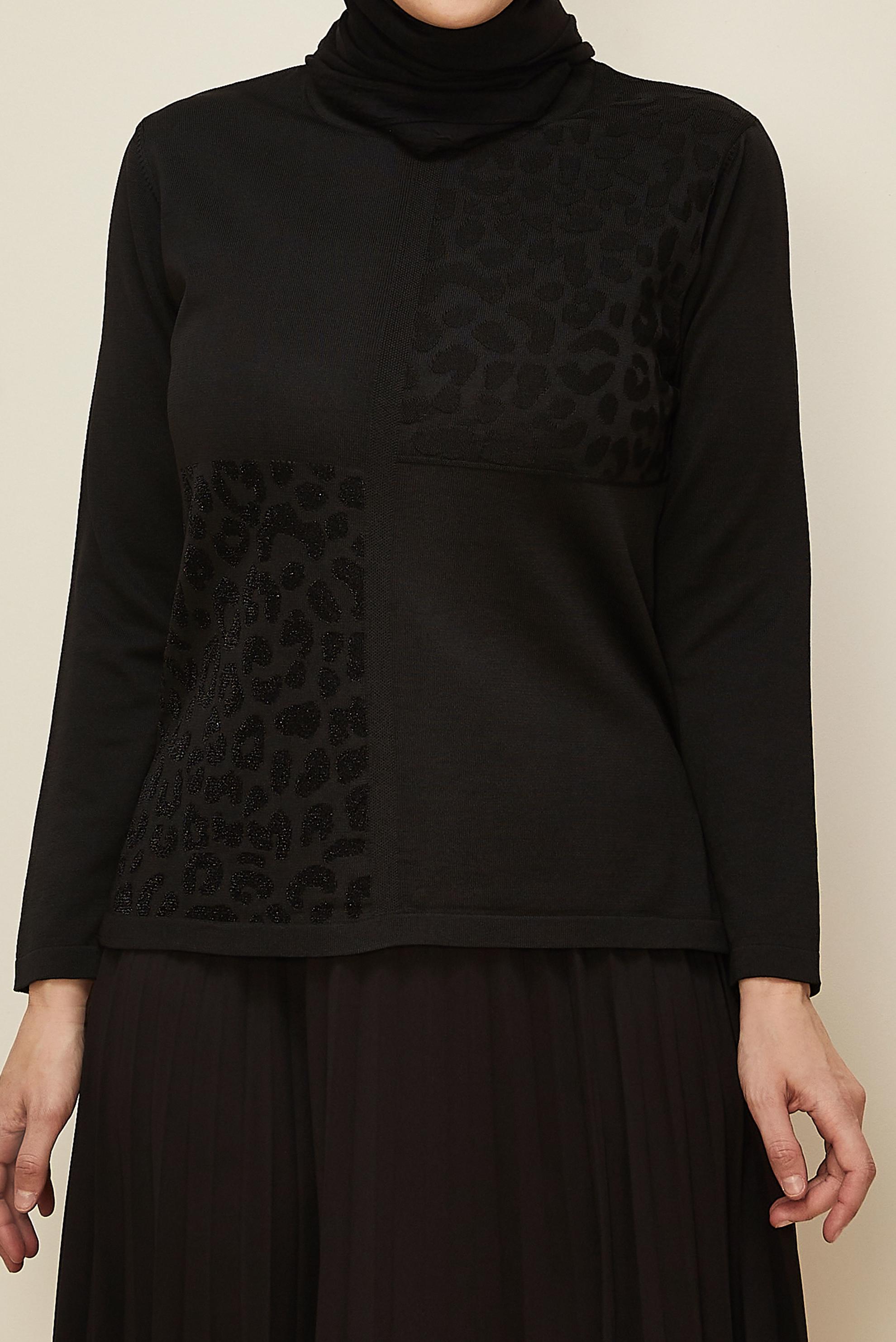 Vêtements hijab NOIR PULL EN MAILLE GRANDE TAILLE 20851