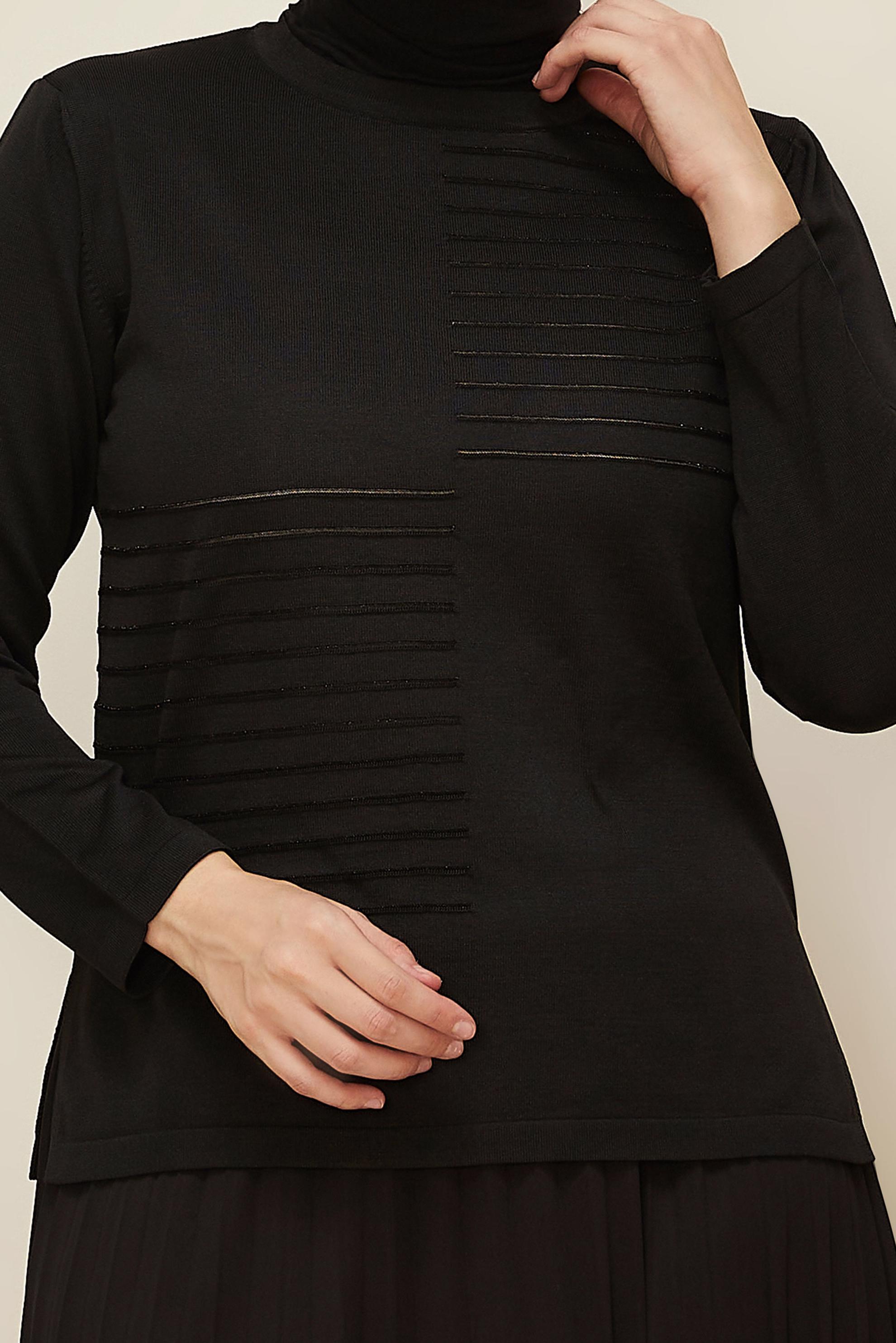 Vêtements hijab NOIR PULL EN MAILLE GRANDE TAILLE 20852