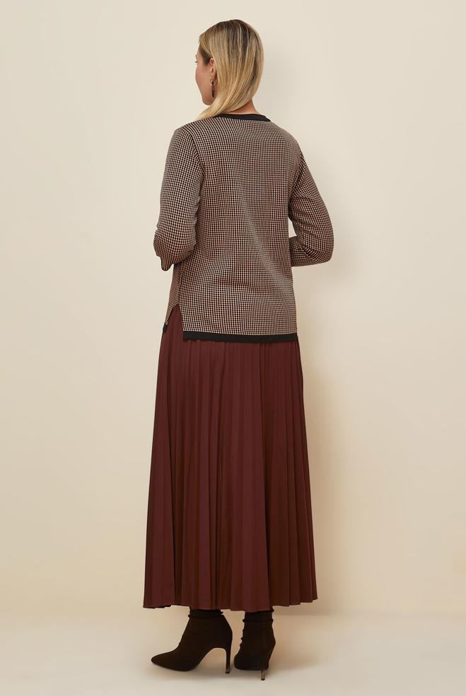 Vêtements hijab NOIR PULL EN MAILLE GRANDE TAILLE 20853 - ALVİNA