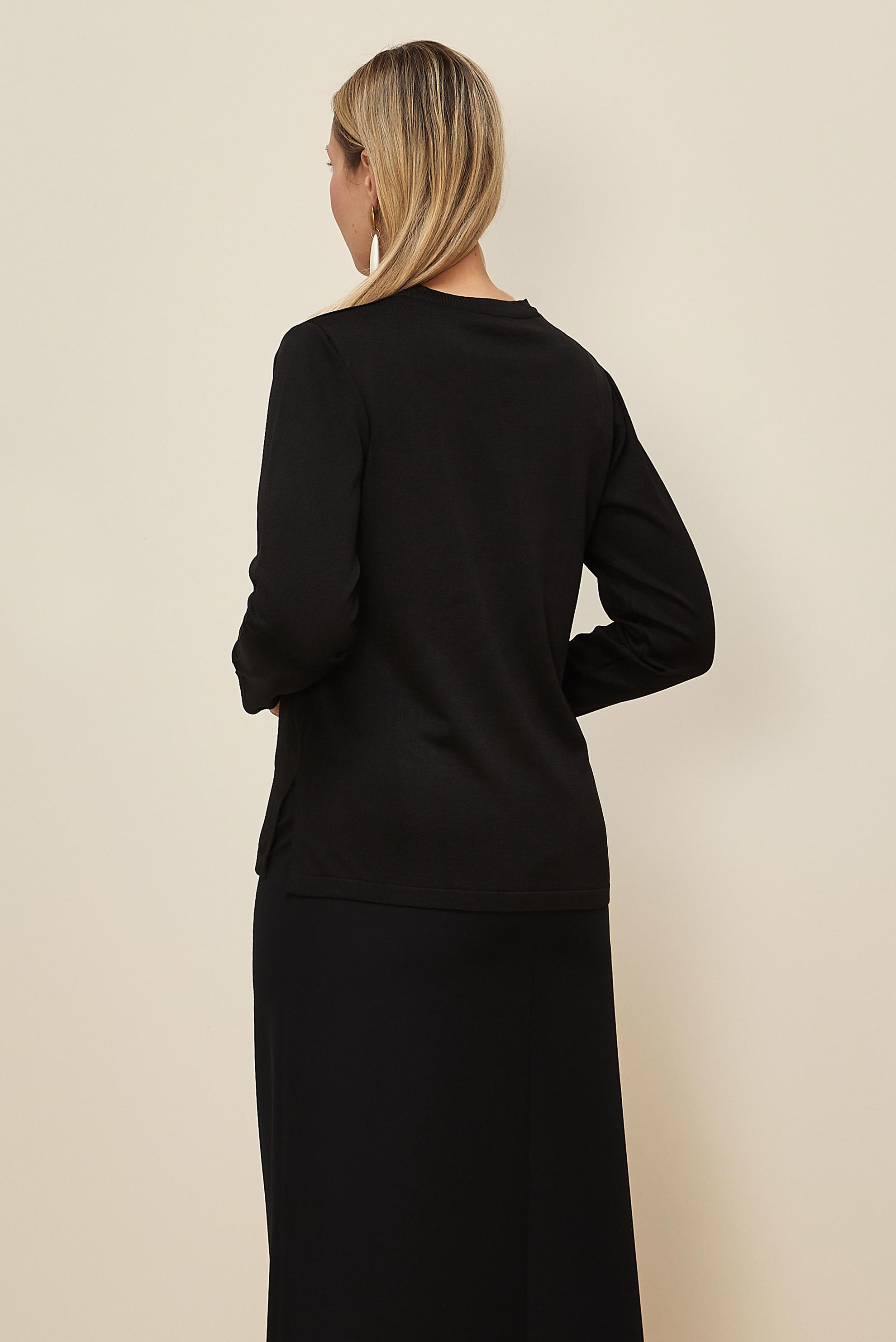 Vêtements hijab NOIR PULL EN MAILLE GRANDE TAILLE 20854